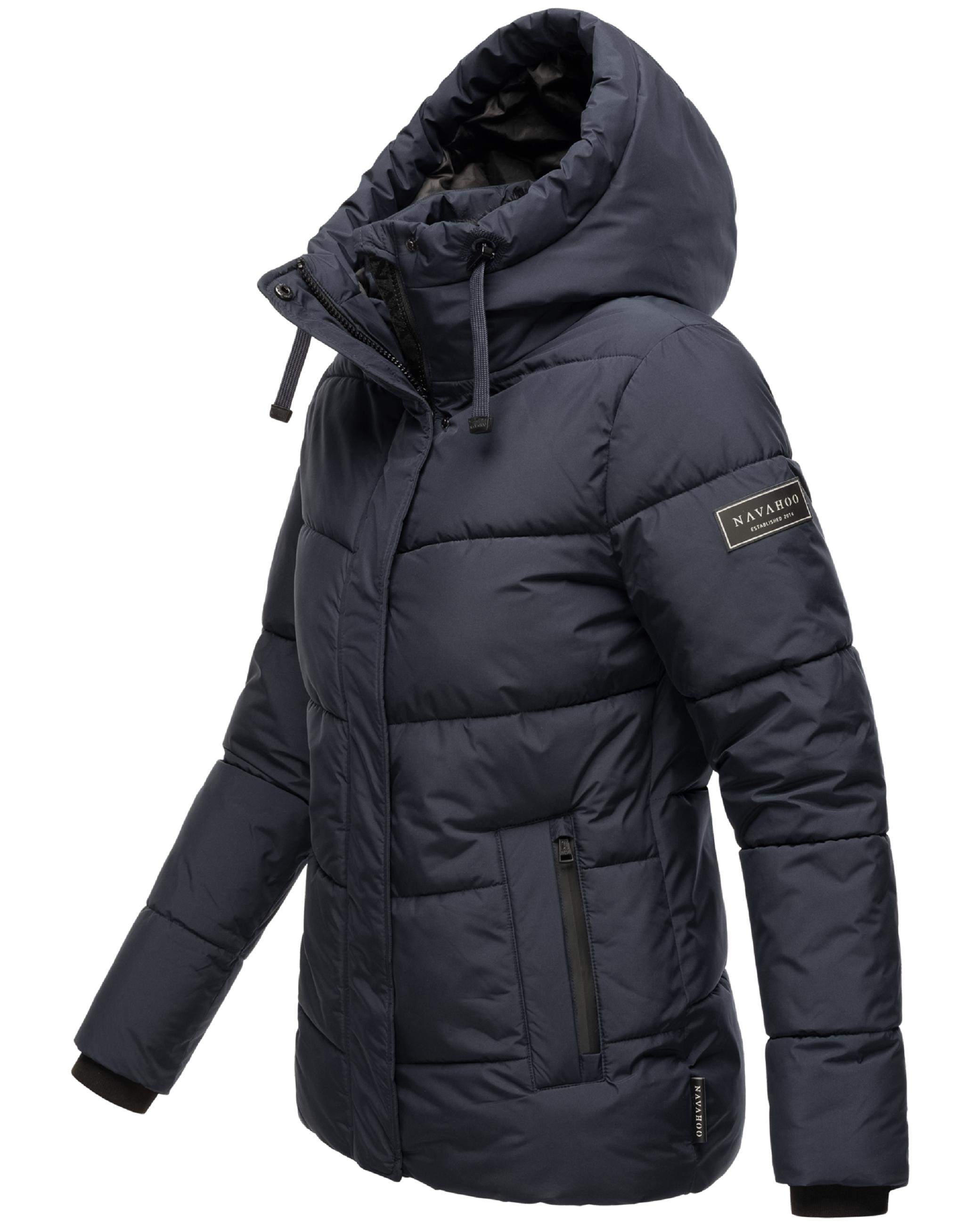 Warme gesteppte Winterjacke mit Kapuze "Sag ja XIV" Navy