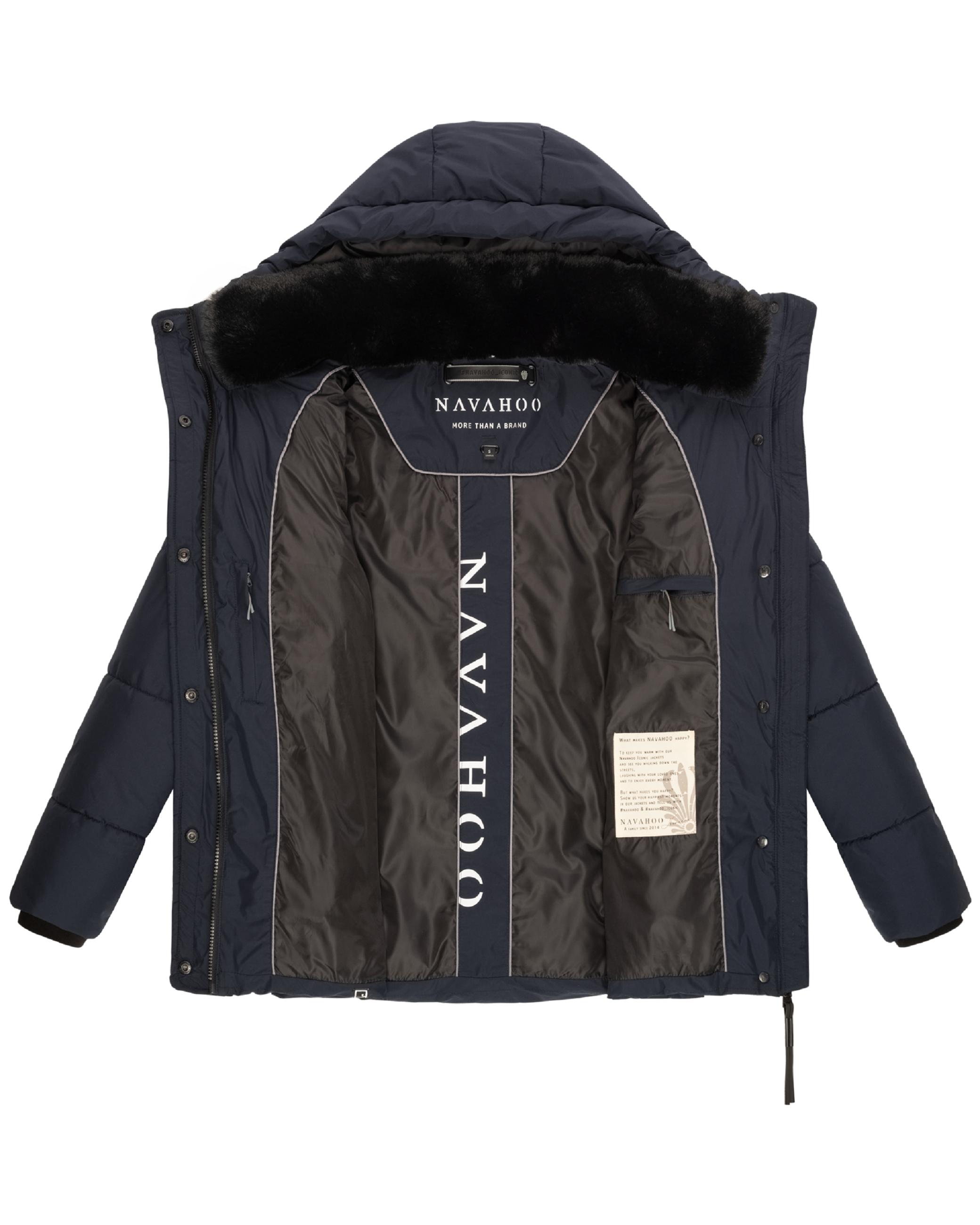 Warme gesteppte Winterjacke mit Kapuze "Sag ja XIV" Navy