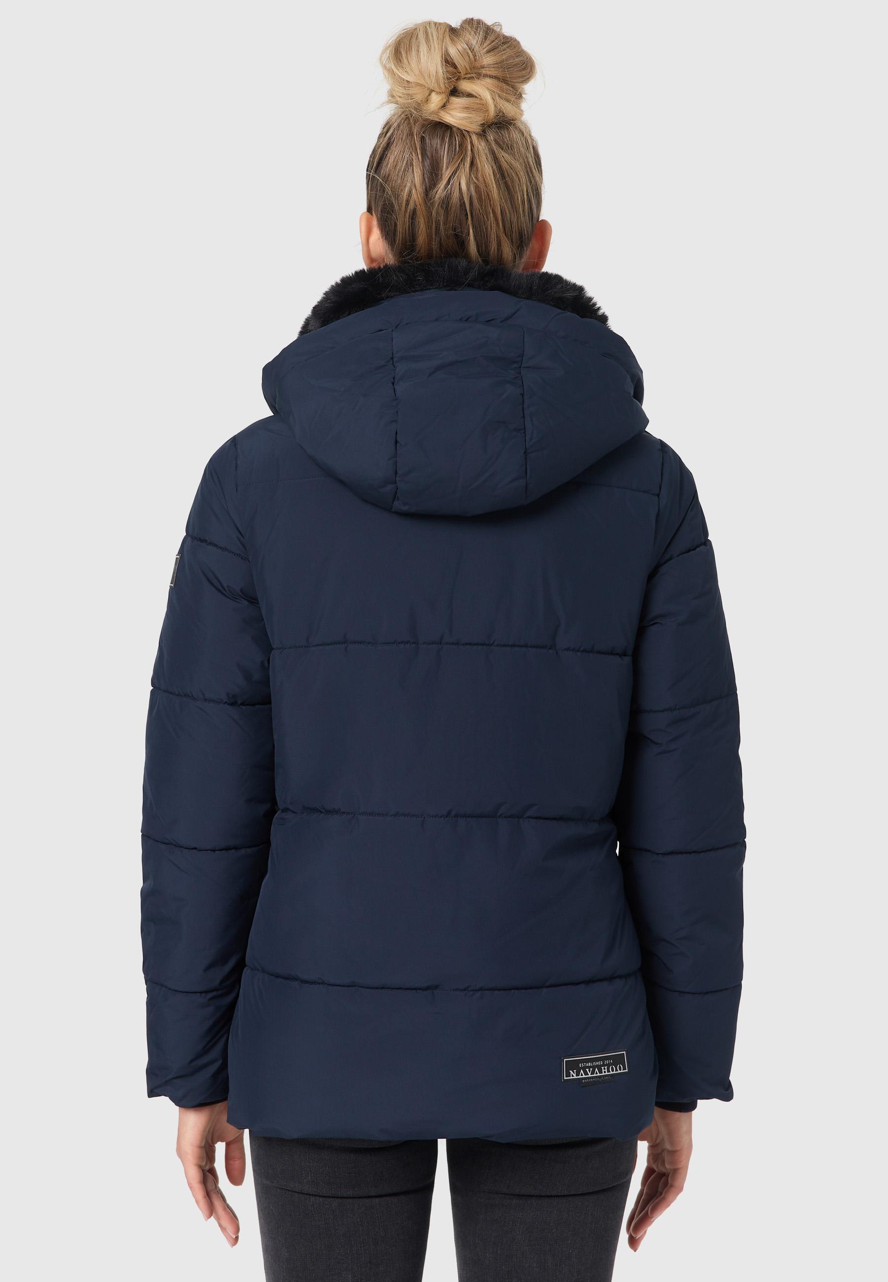 Warme gesteppte Winterjacke mit Kapuze "Sag ja XIV" Navy