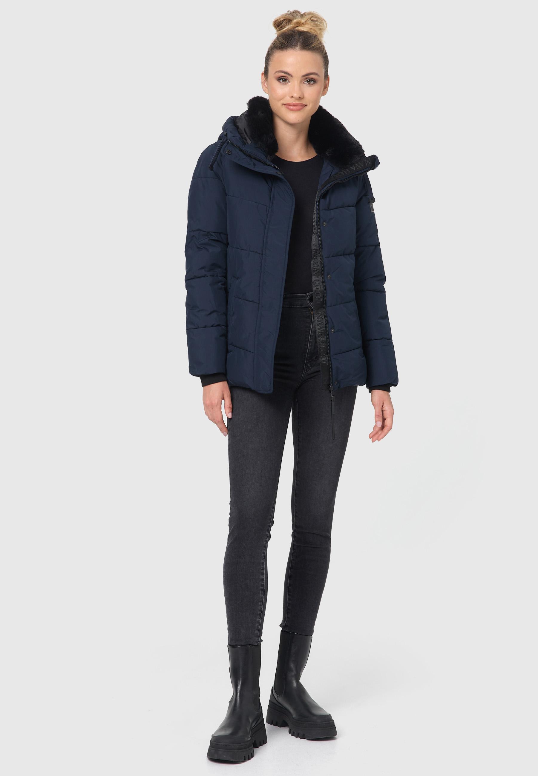 Warme gesteppte Winterjacke mit Kapuze "Sag ja XIV" Navy