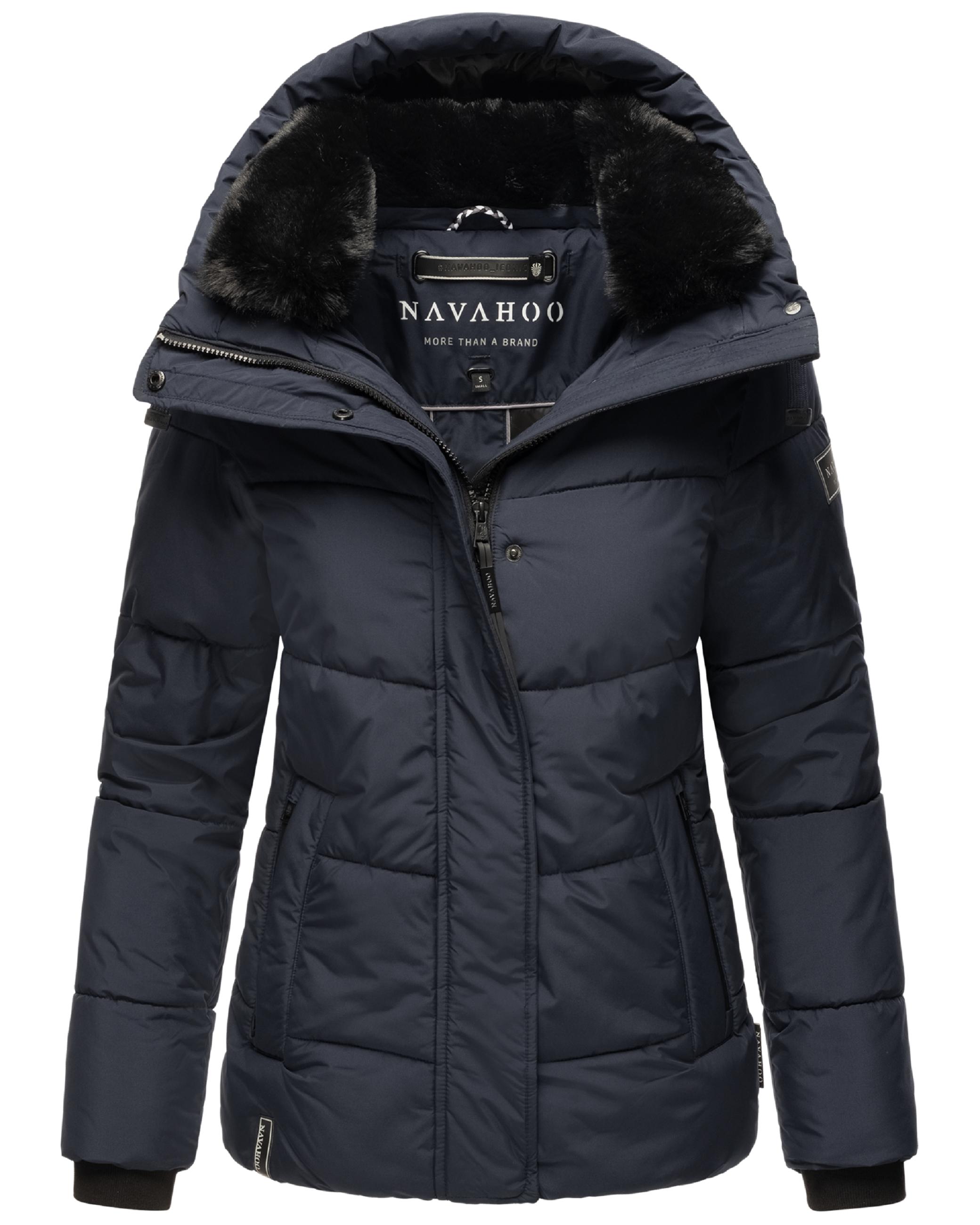 Warme gesteppte Winterjacke mit Kapuze "Sag ja XIV" Navy