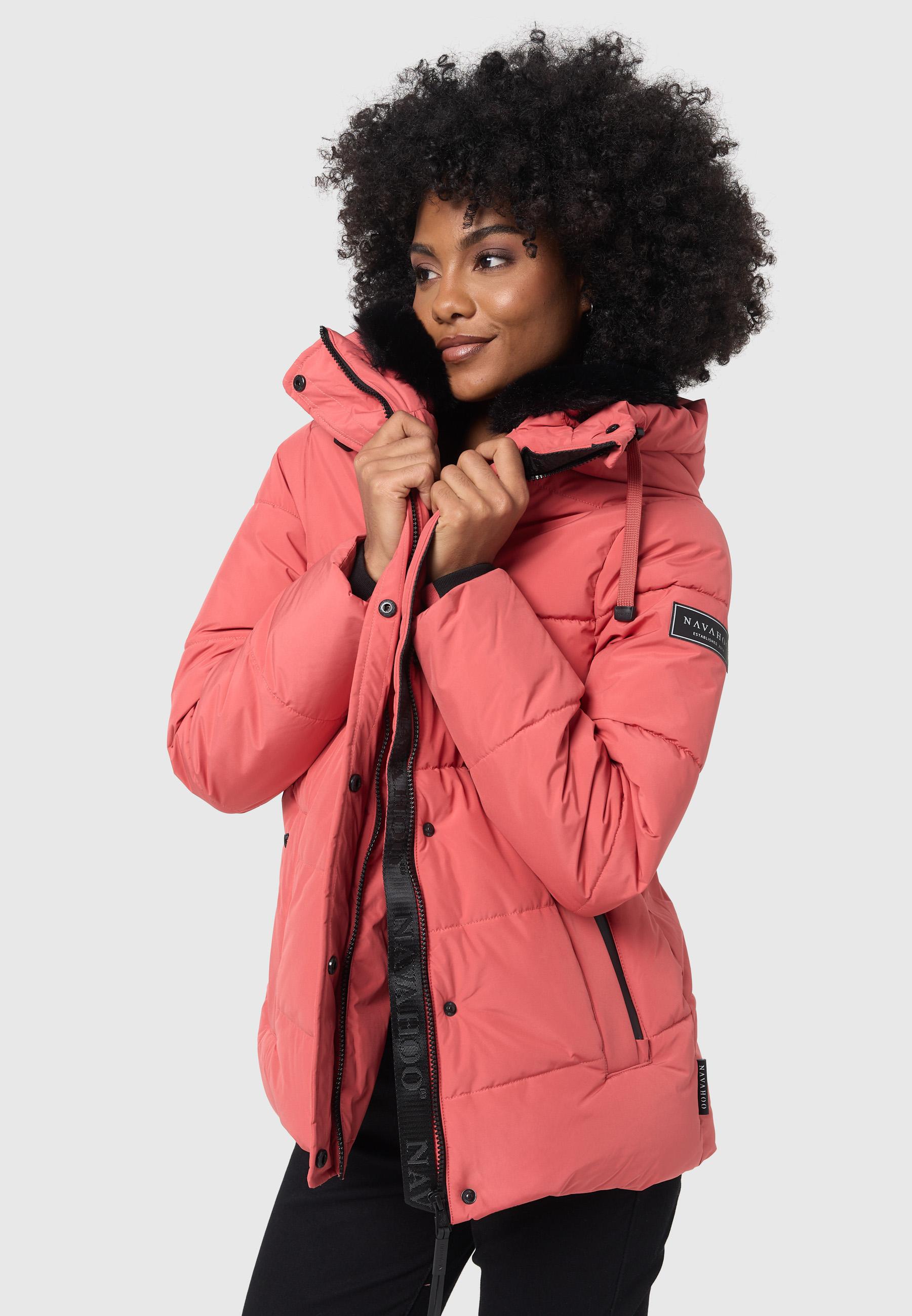 Warme gesteppte Winterjacke mit Kapuze "Sag ja XIV" Rouge