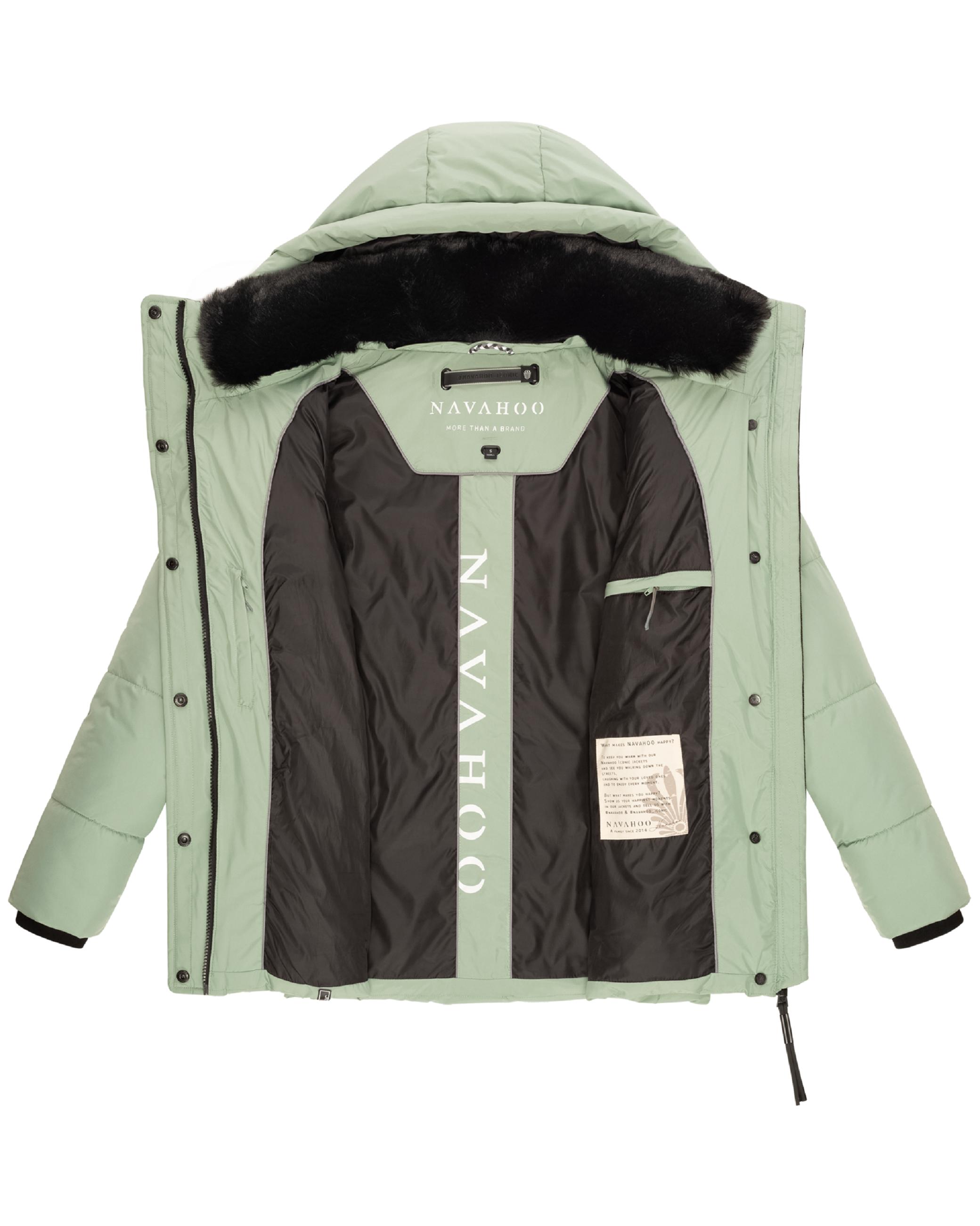 Warme gesteppte Winterjacke mit Kapuze "Sag ja XIV" Smokey Mint