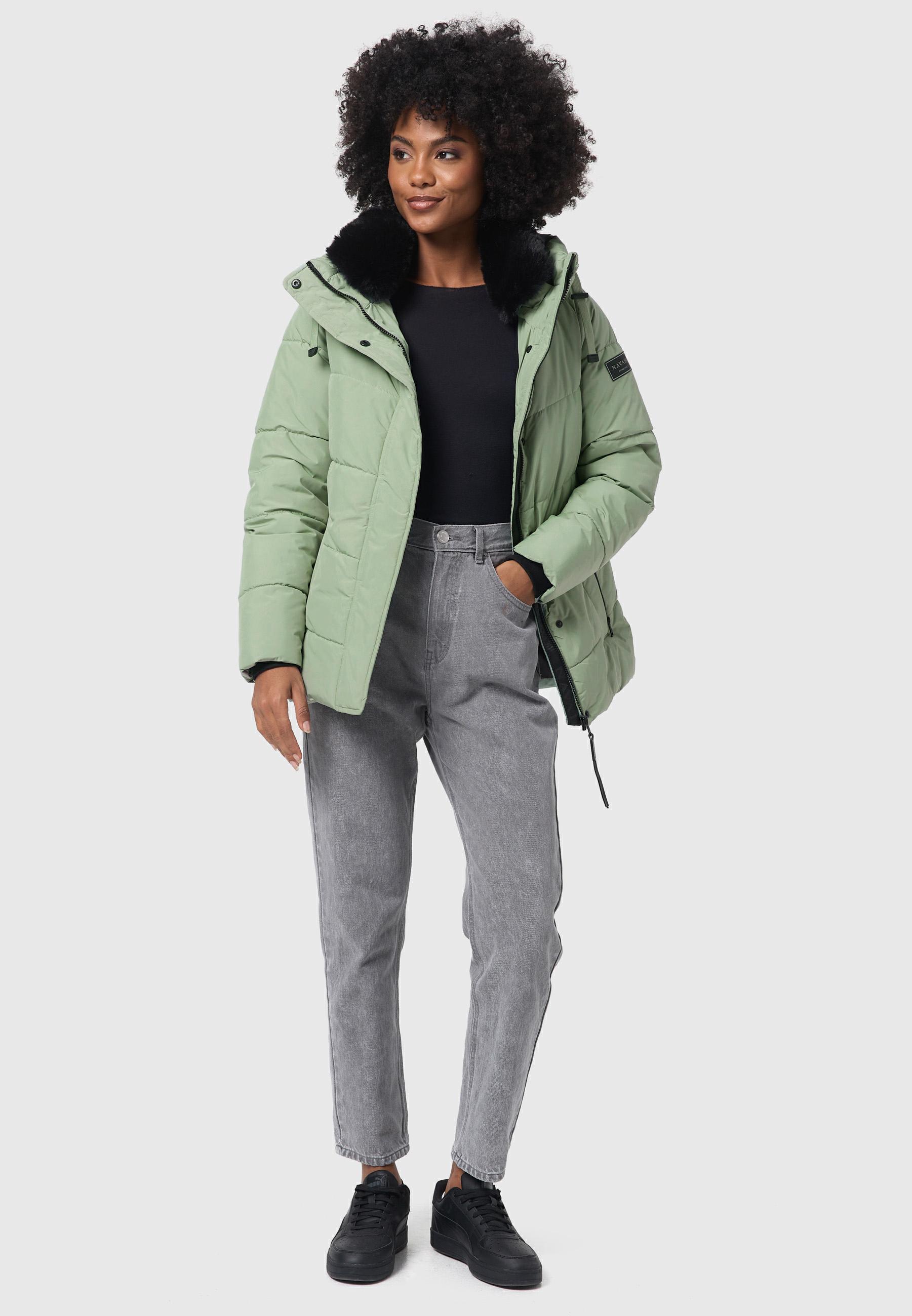 Warme gesteppte Winterjacke mit Kapuze "Sag ja XIV" Smokey Mint