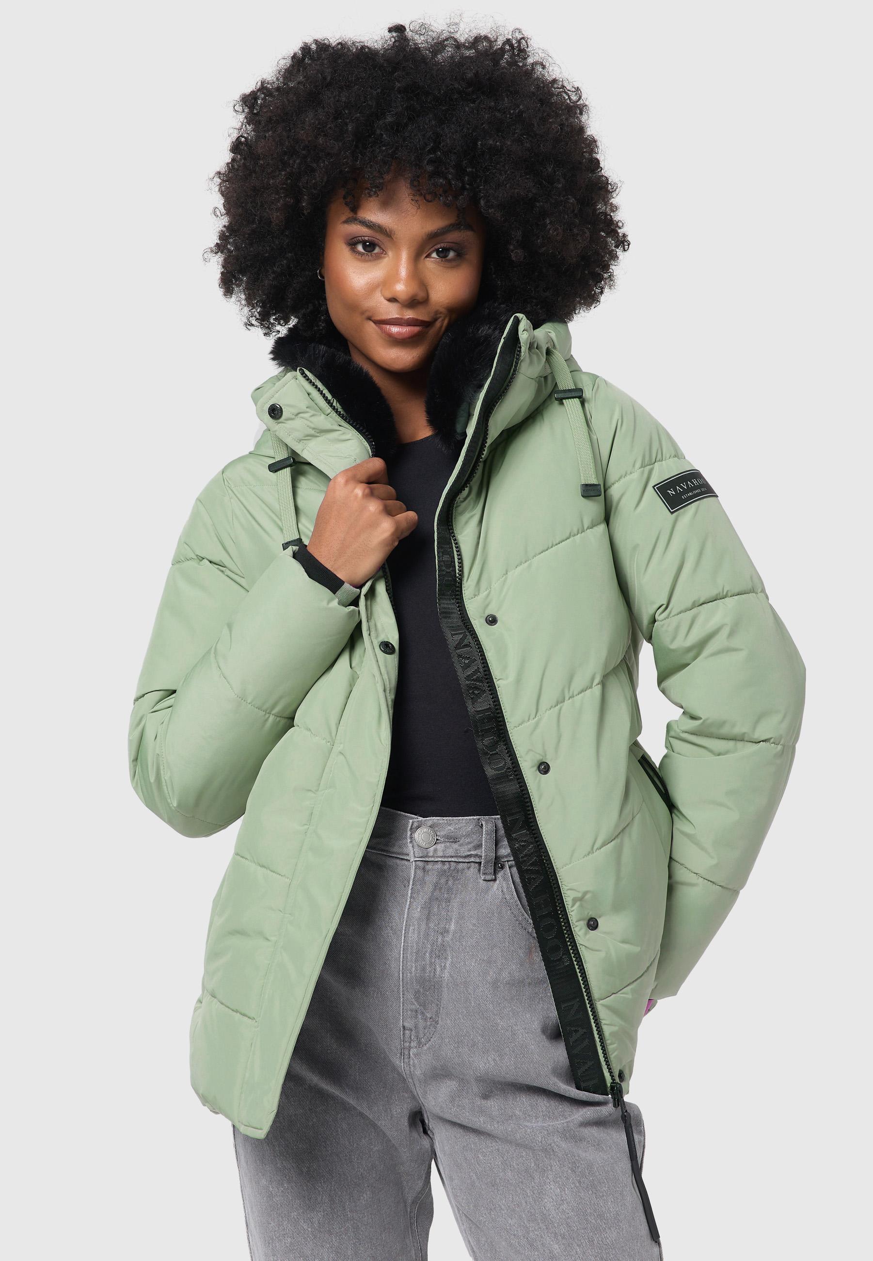 Warme gesteppte Winterjacke mit Kapuze "Sag ja XIV" Smokey Mint