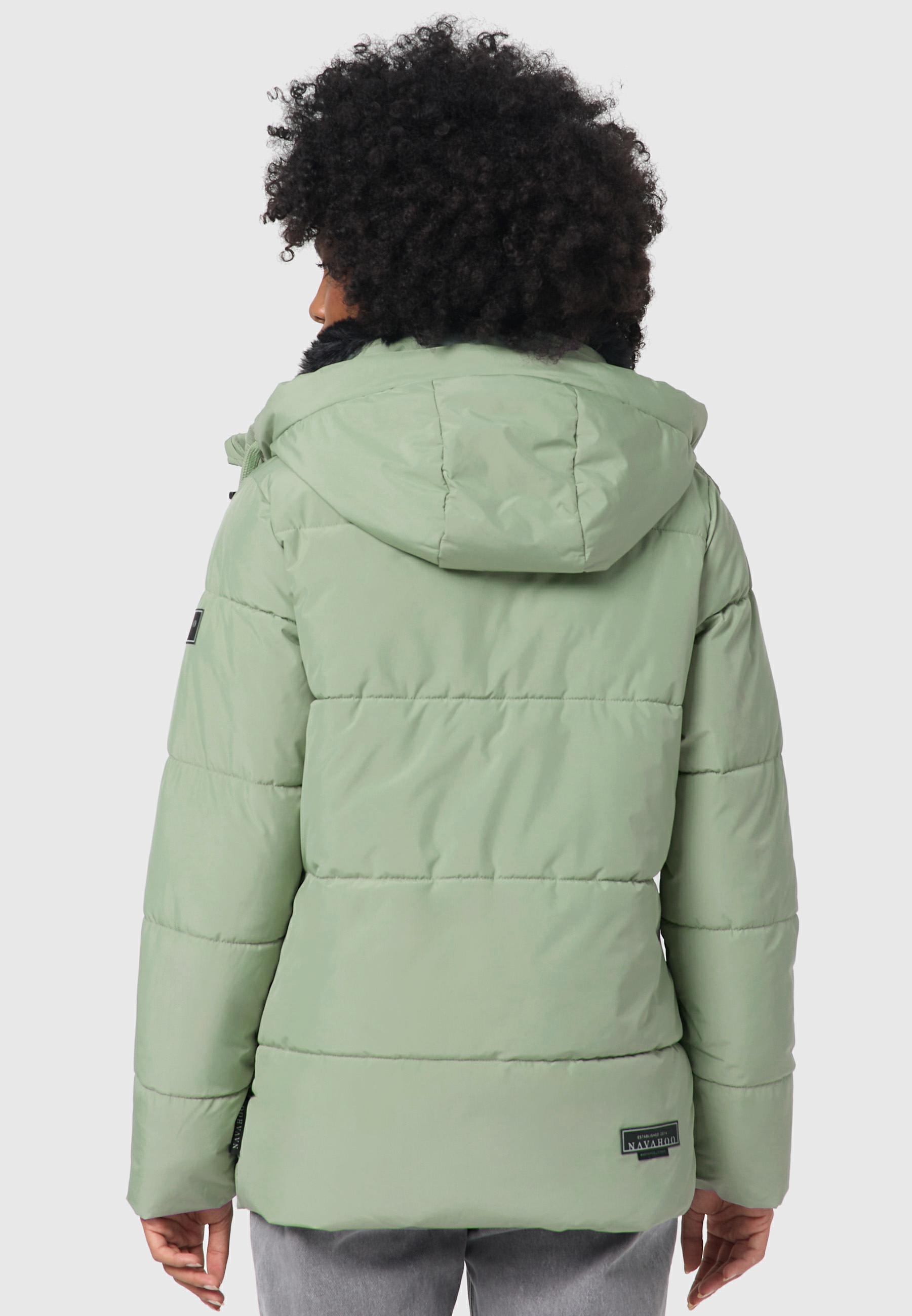 Warme gesteppte Winterjacke mit Kapuze "Sag ja XIV" Smokey Mint