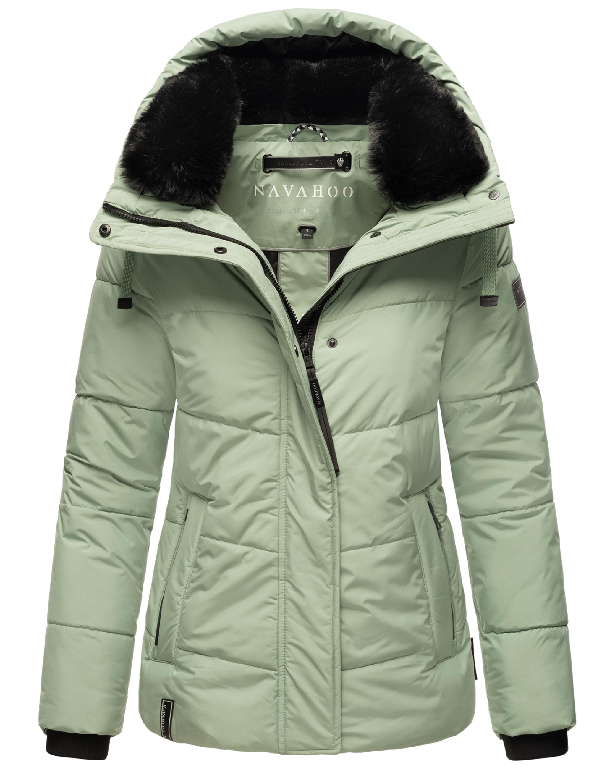 Warme gesteppte Winterjacke mit Kapuze "Sag ja XIV" Smokey Mint