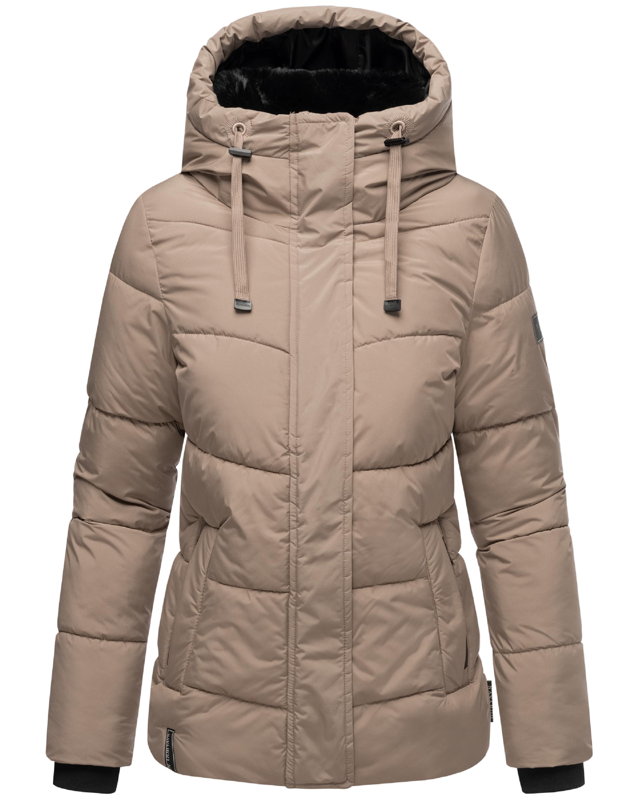 Warme gesteppte Winterjacke mit Kapuze "Sag ja XIV" Taupe Grey