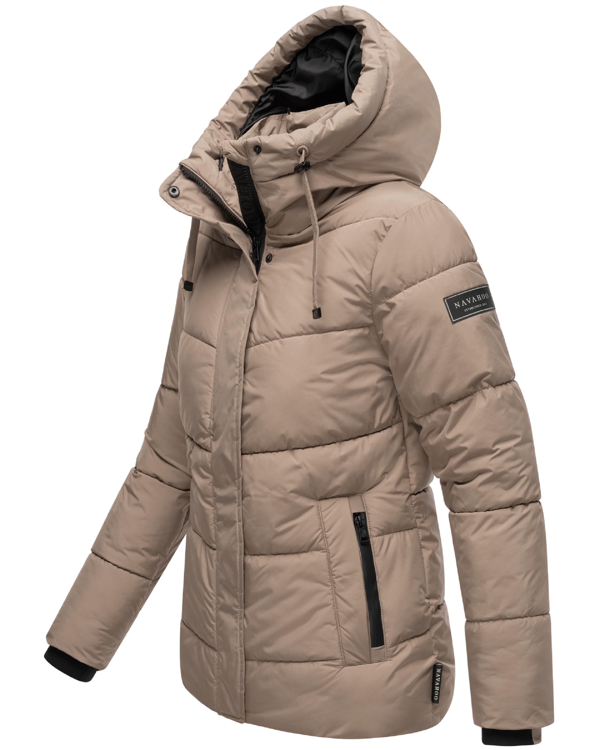 Warme gesteppte Winterjacke mit Kapuze "Sag ja XIV" Taupe Grey