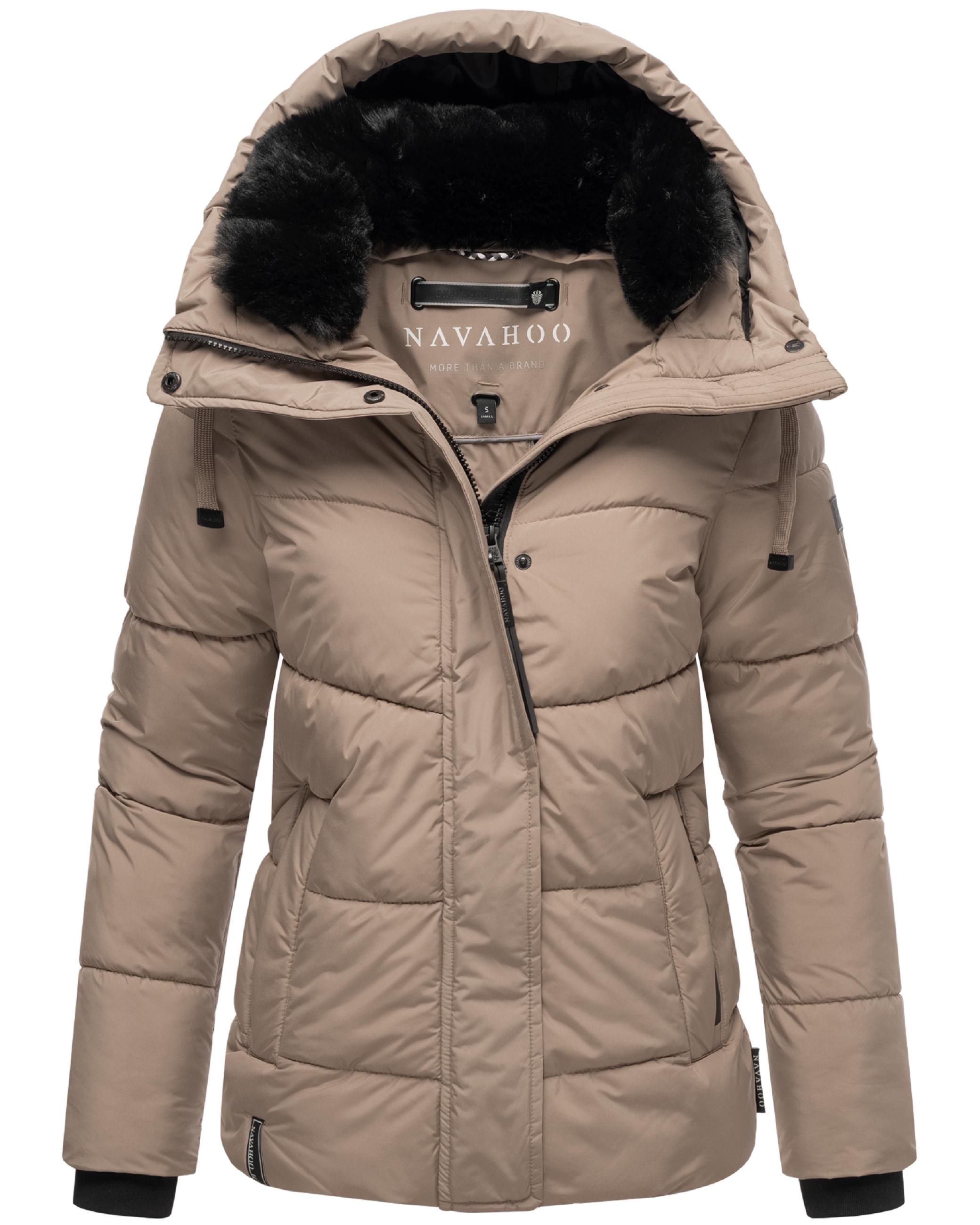 Warme gesteppte Winterjacke mit Kapuze "Sag ja XIV" Taupe Grey