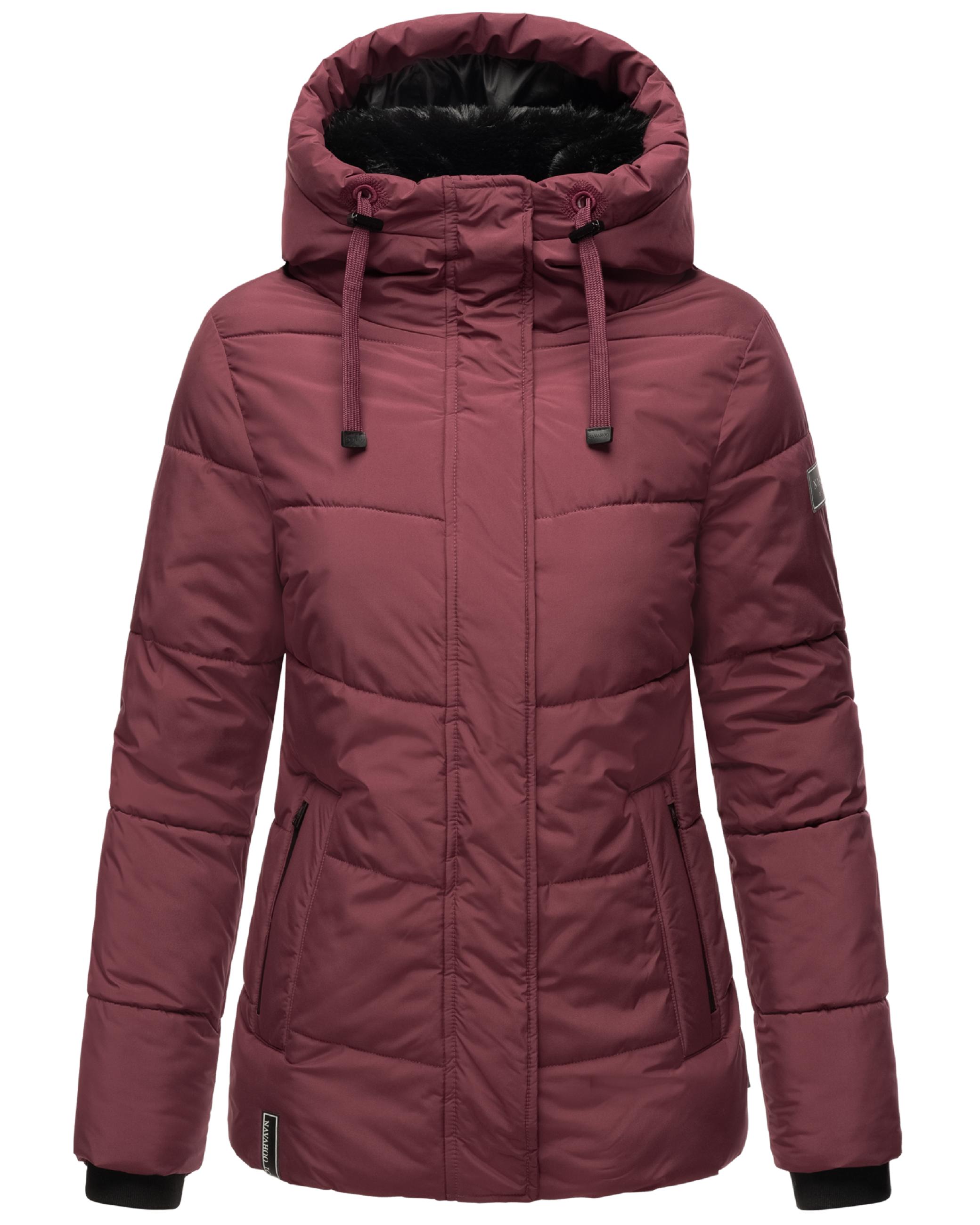 Warme gesteppte Winterjacke mit Kapuze "Sag ja XIV" Wine