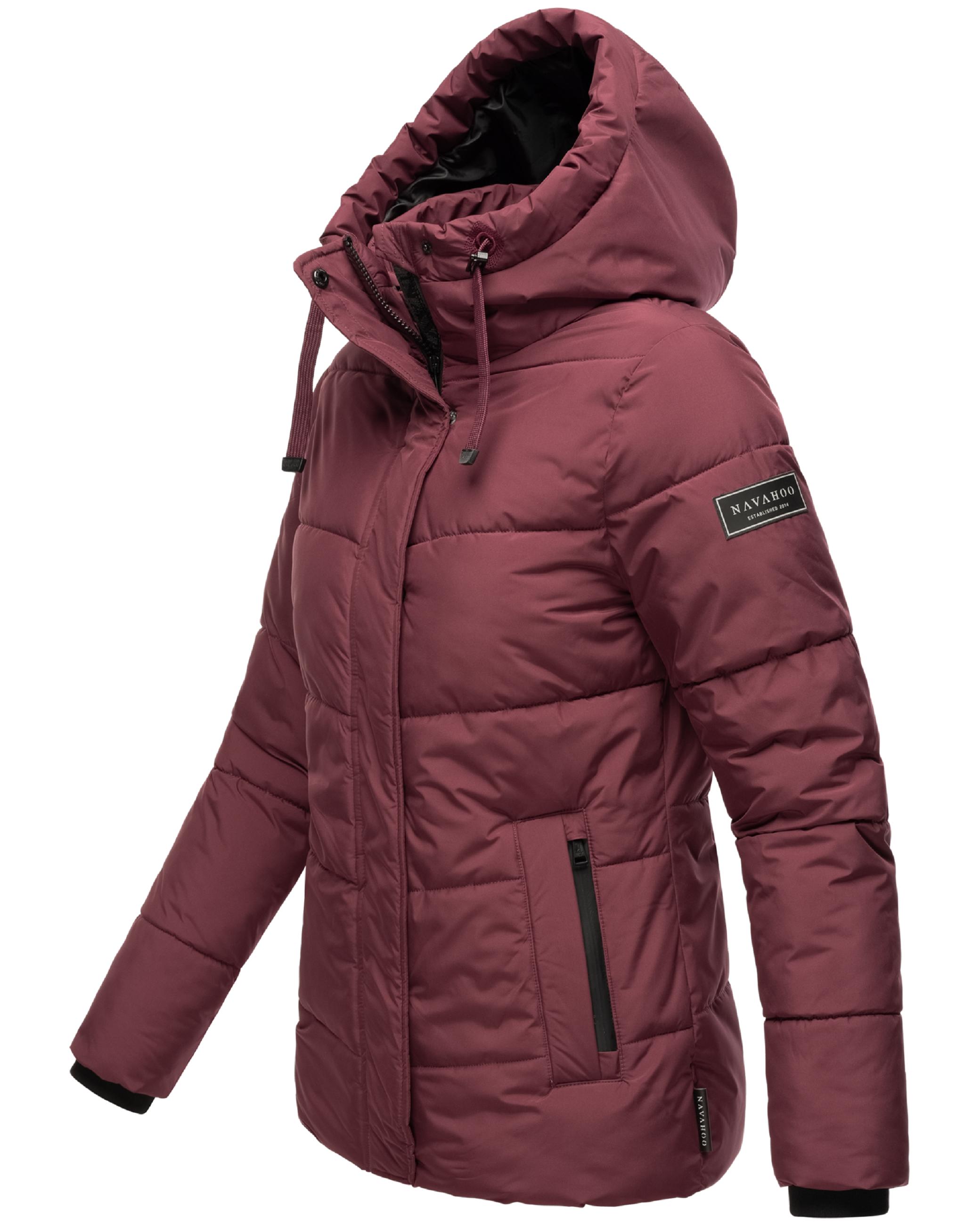 Warme gesteppte Winterjacke mit Kapuze "Sag ja XIV" Wine