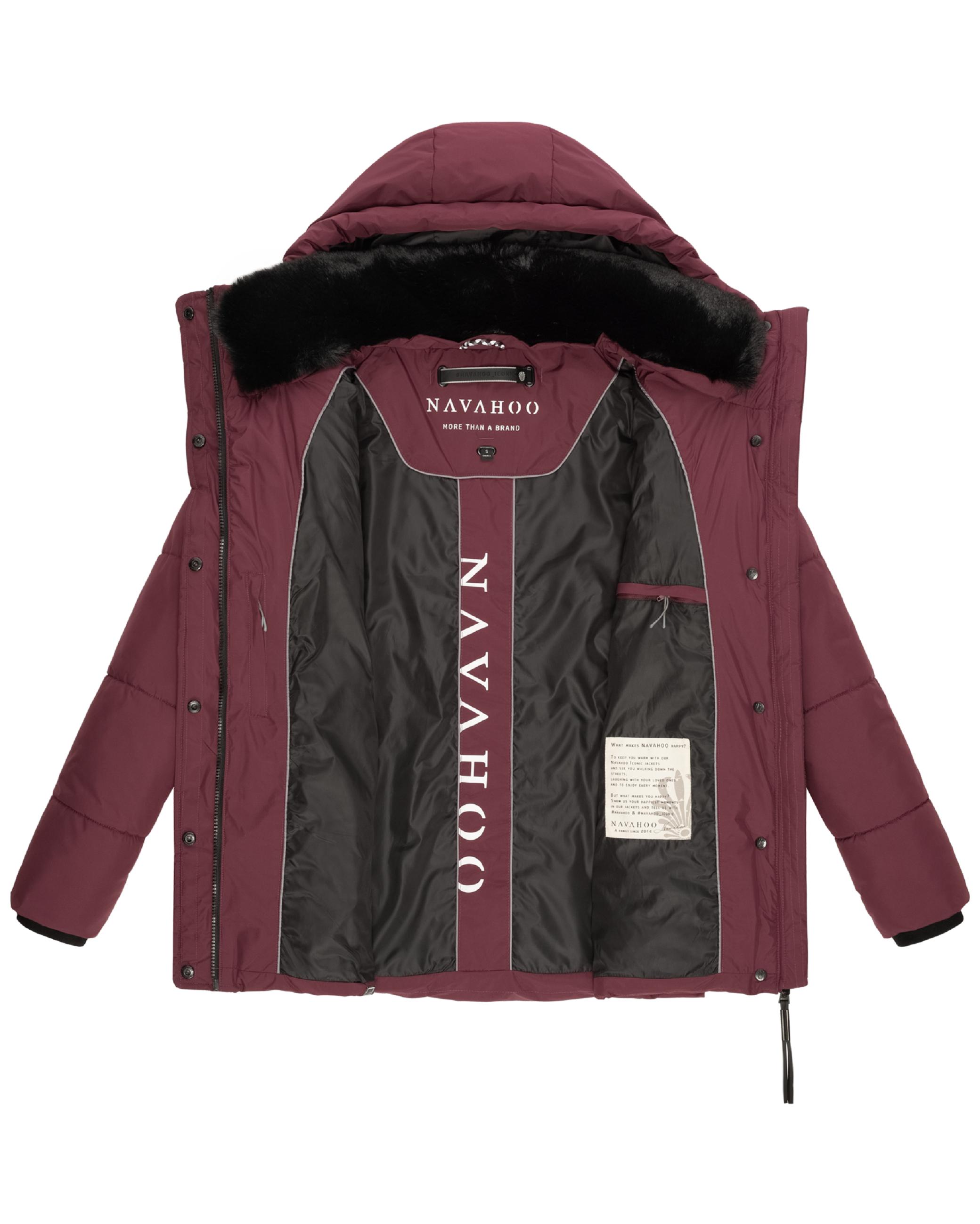 Warme gesteppte Winterjacke mit Kapuze "Sag ja XIV" Wine