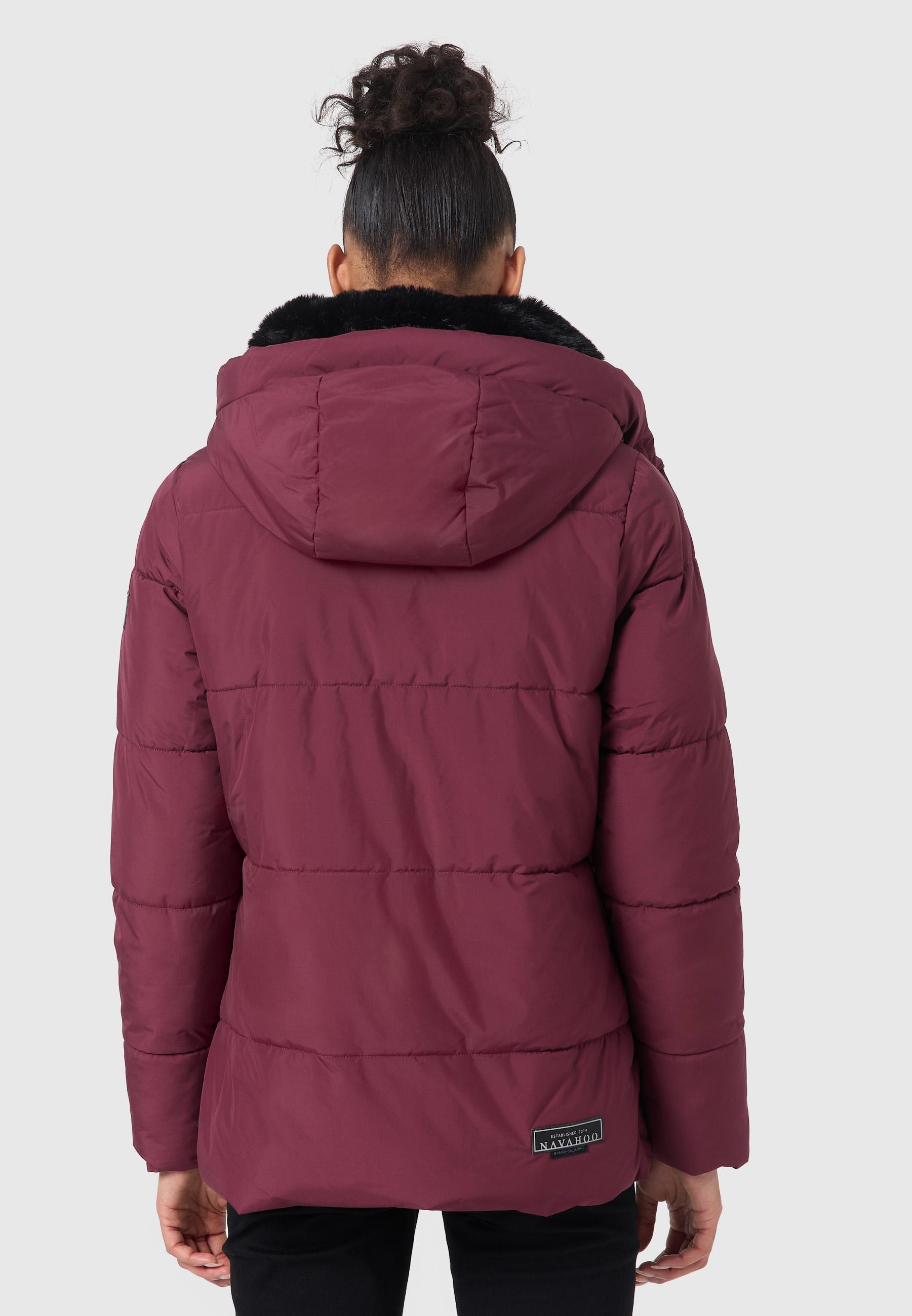 Warme gesteppte Winterjacke mit Kapuze "Sag ja XIV" Wine