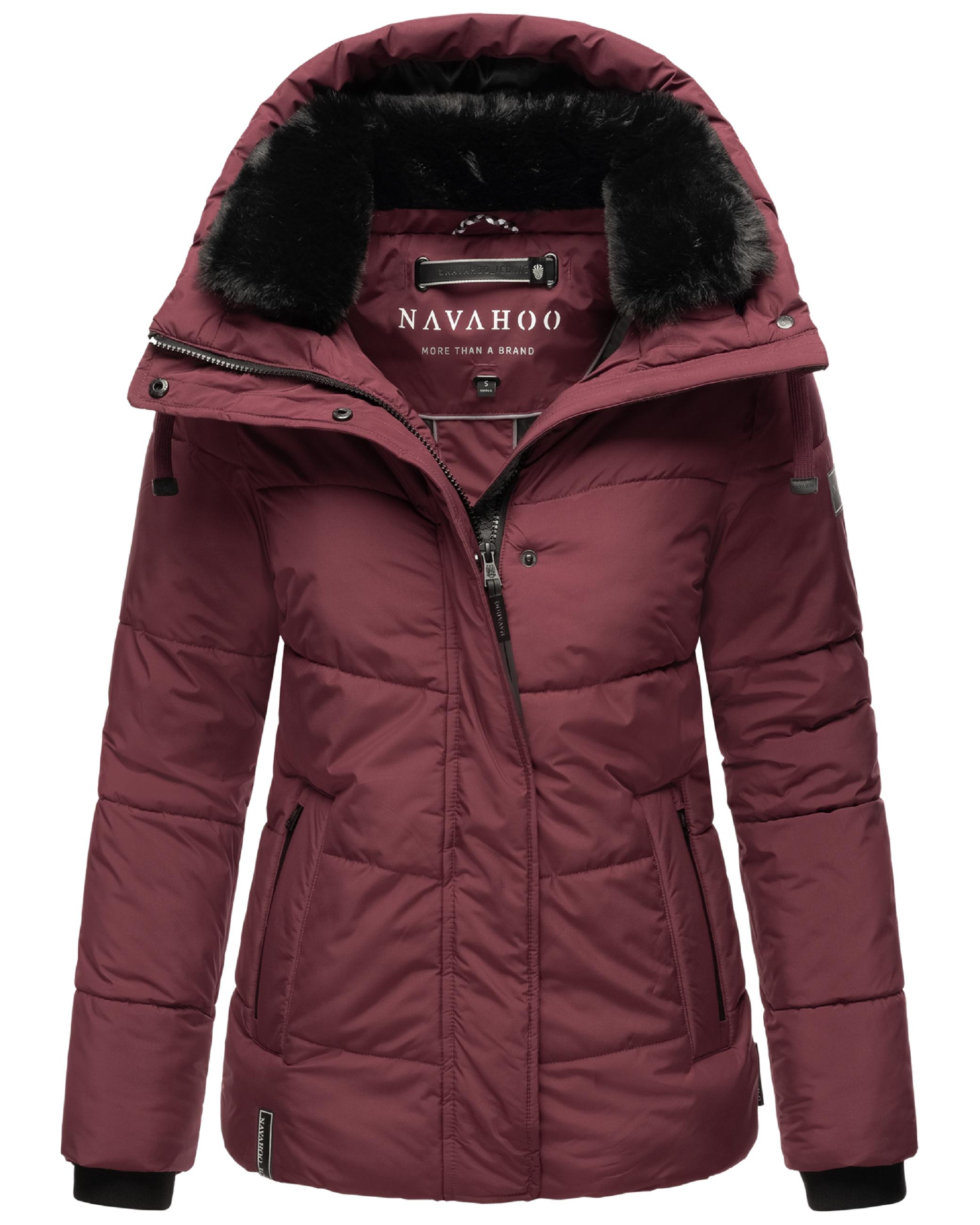 Warme gesteppte Winterjacke mit Kapuze "Sag ja XIV" Wine