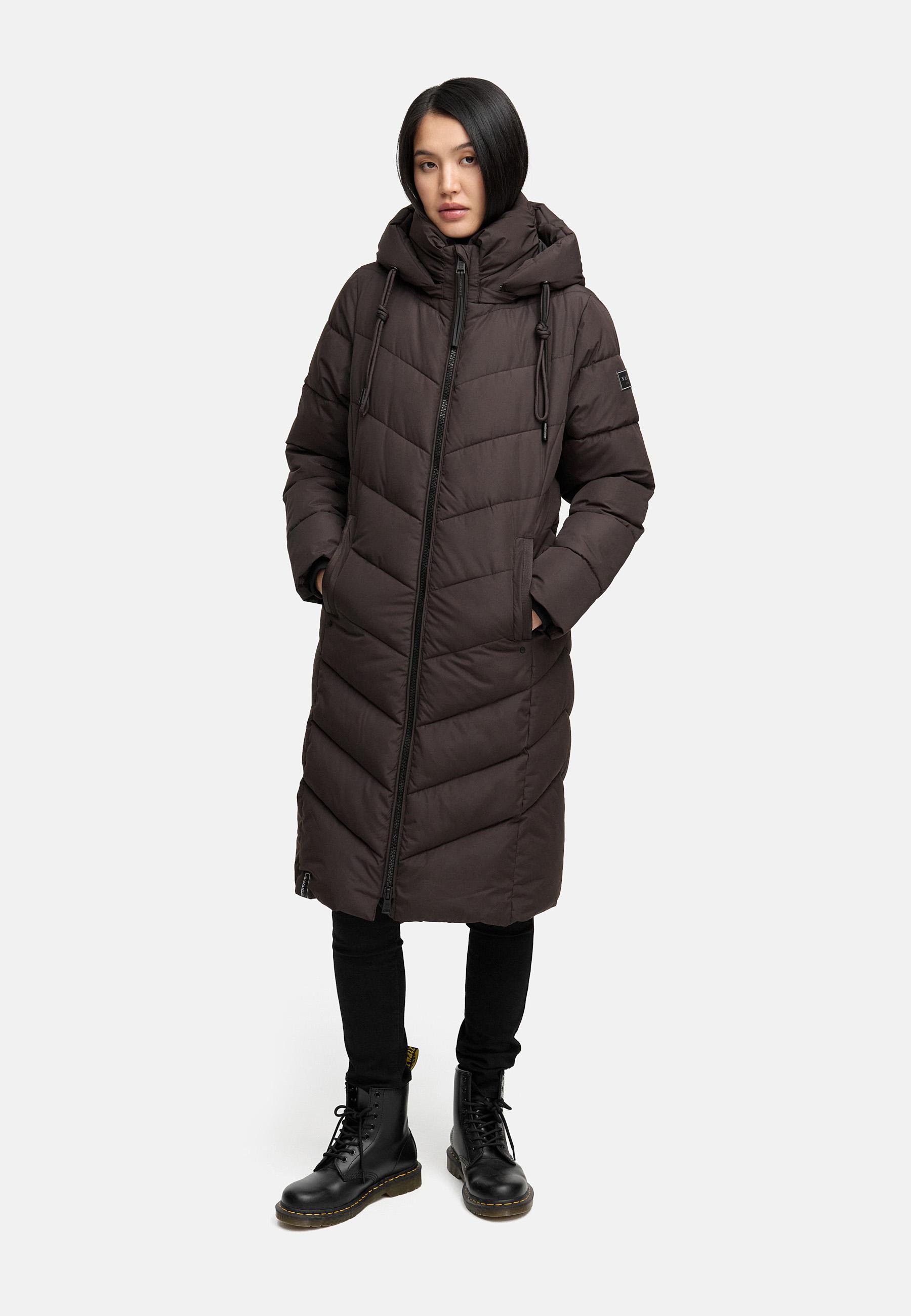 Warmer Steppmantel "Sahnekatzii XIV" Choco