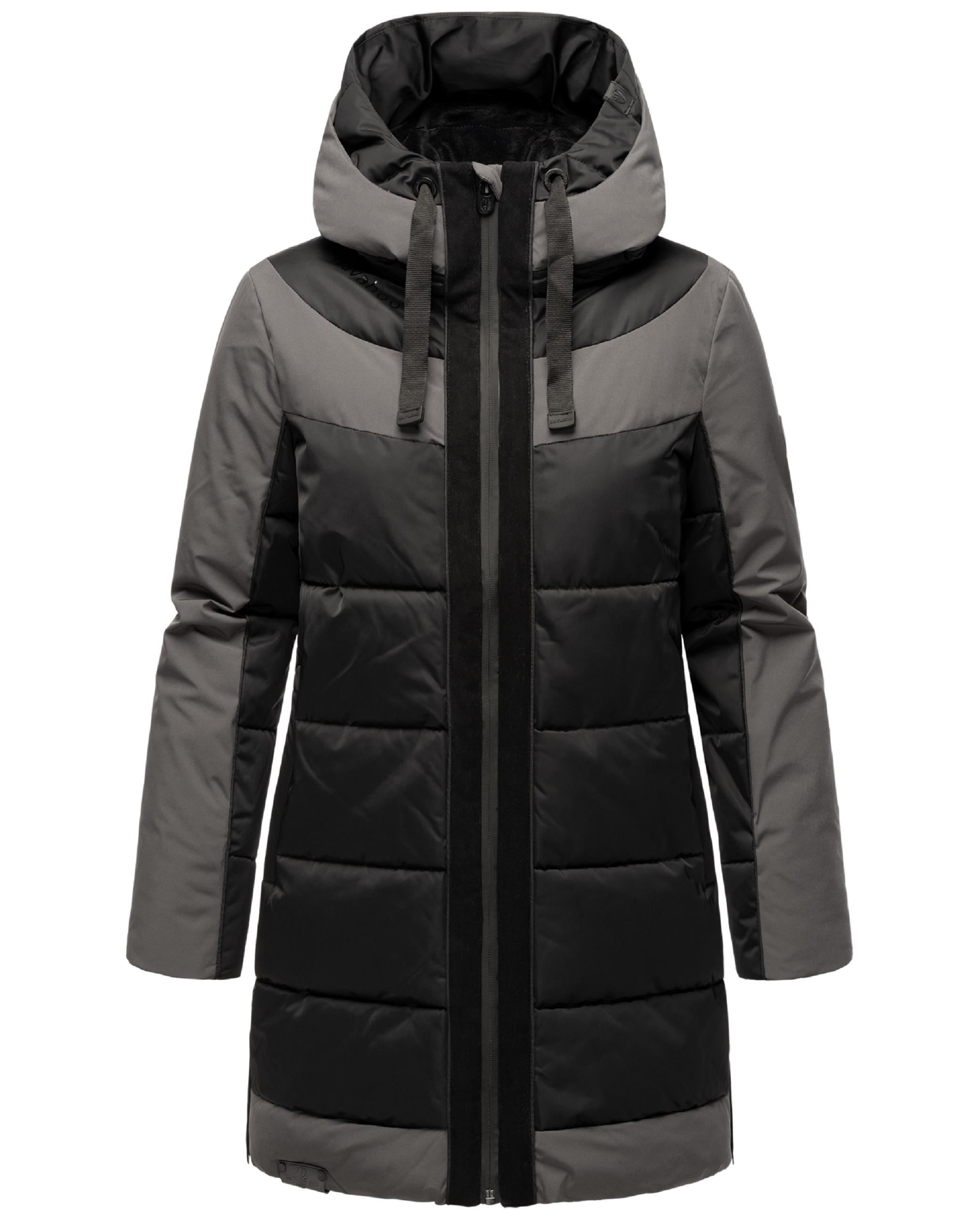 Warme Steppjacke mit Kapuze "Samtkätzchen" Black