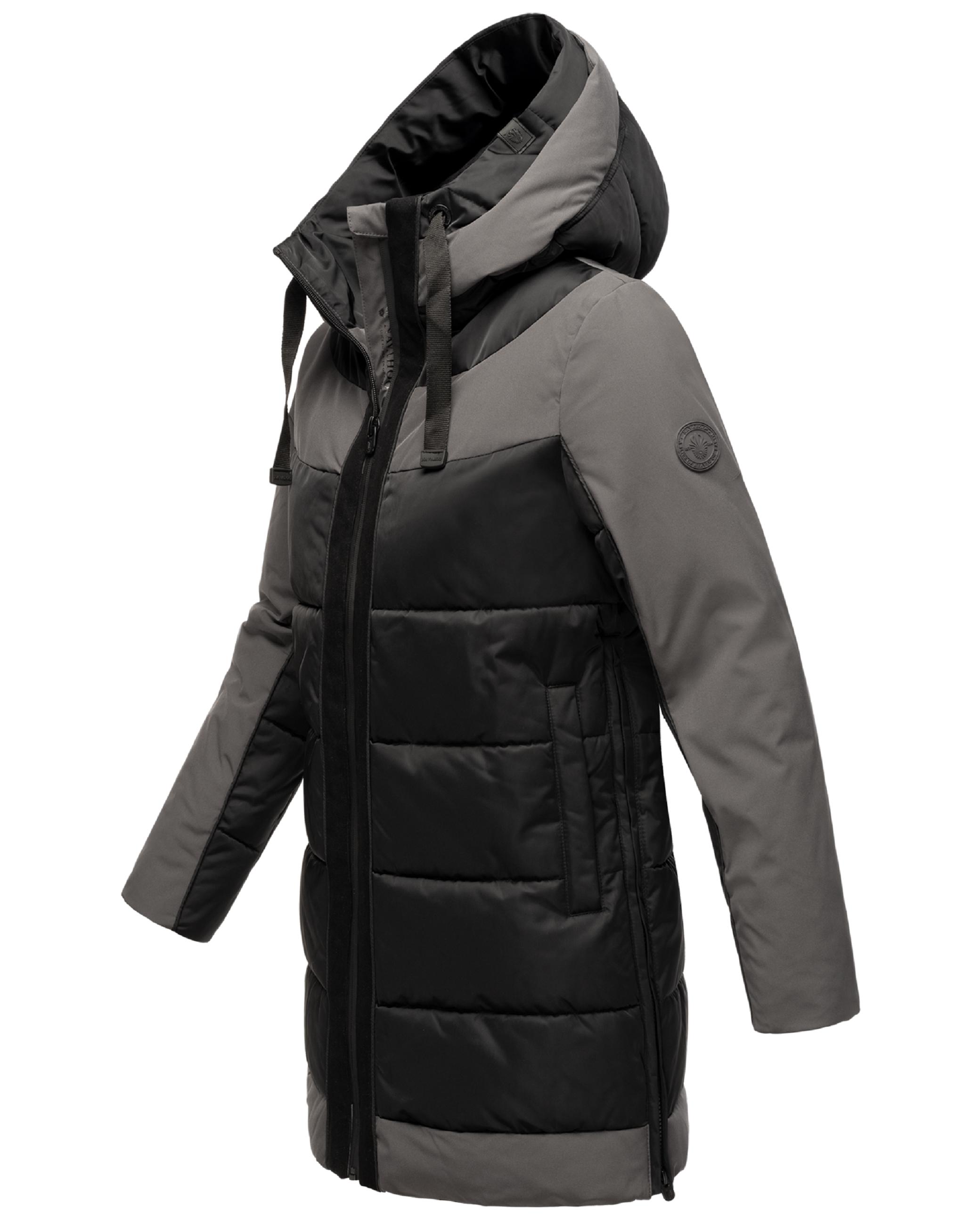 Warme Steppjacke mit Kapuze "Samtkätzchen" Black