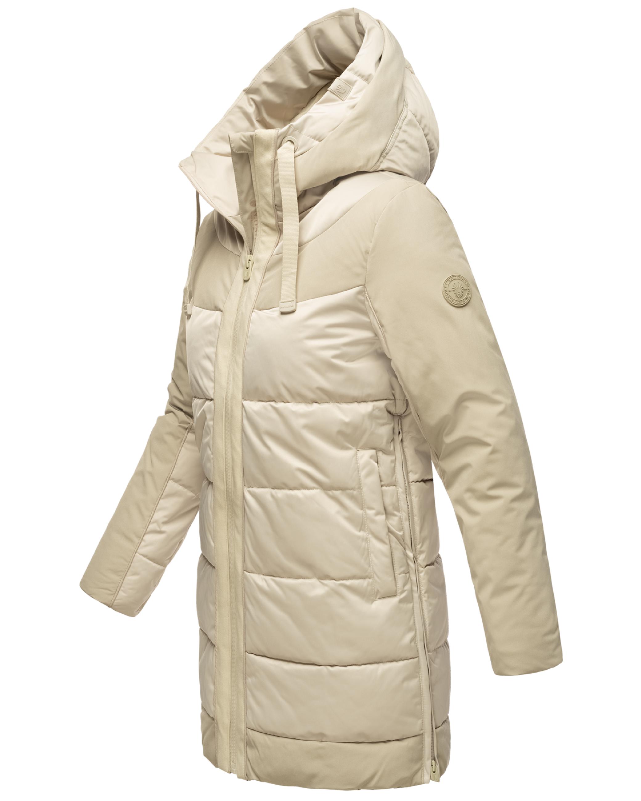 Warme Steppjacke mit Kapuze "Samtkätzchen" Light Grey