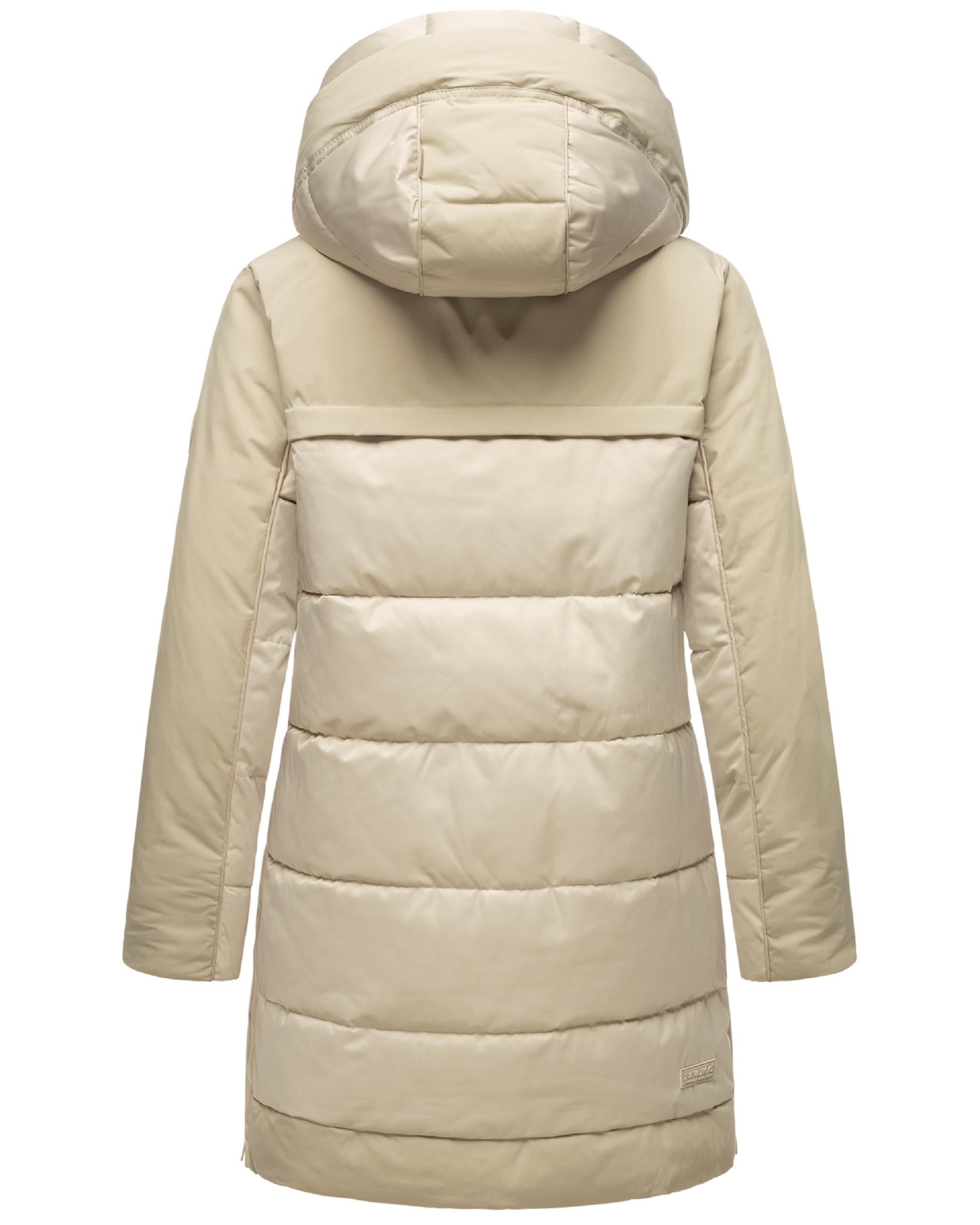 Warme Steppjacke mit Kapuze "Samtkätzchen" Light Grey