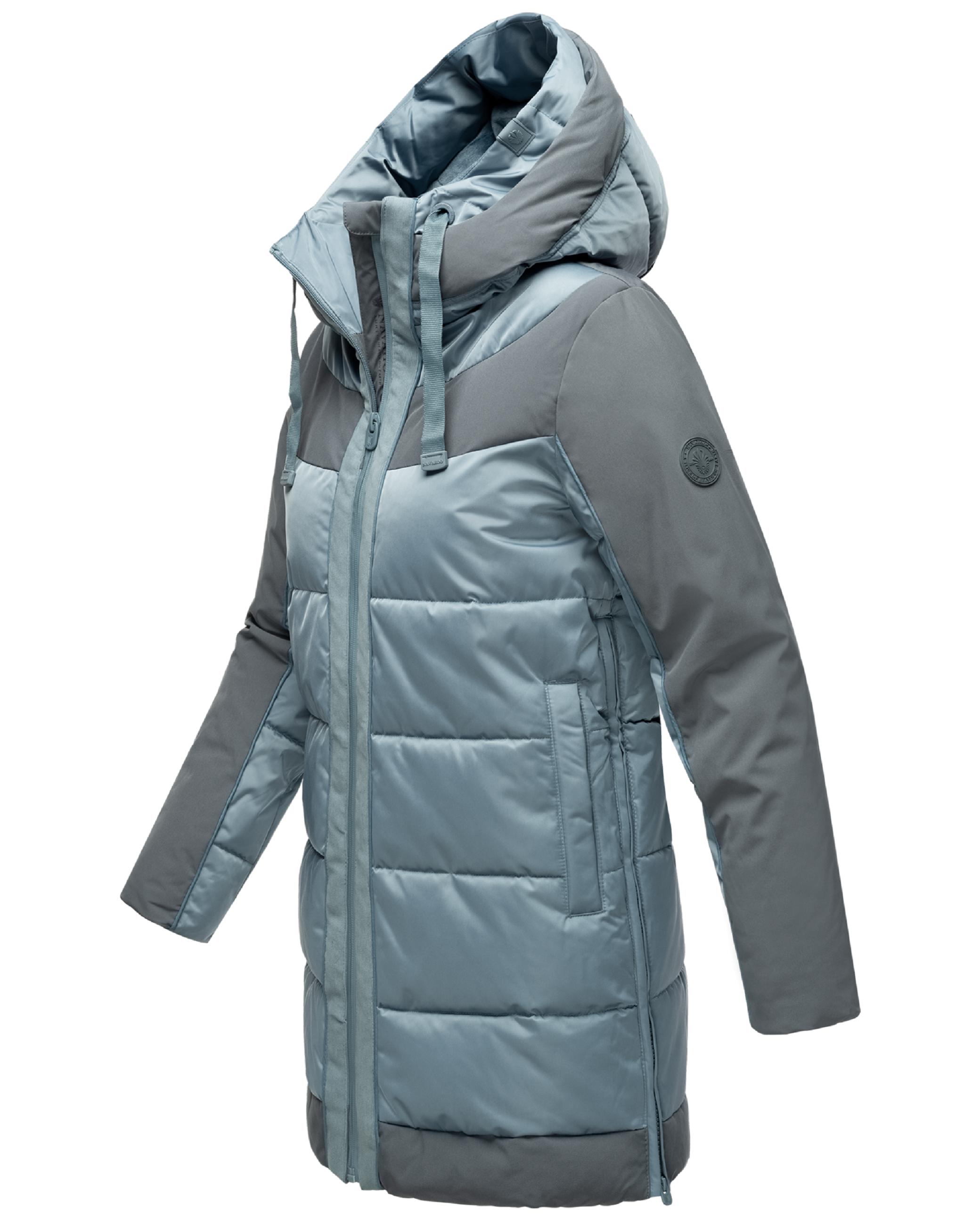 Warme Steppjacke mit Kapuze "Samtkätzchen" Powder Blue