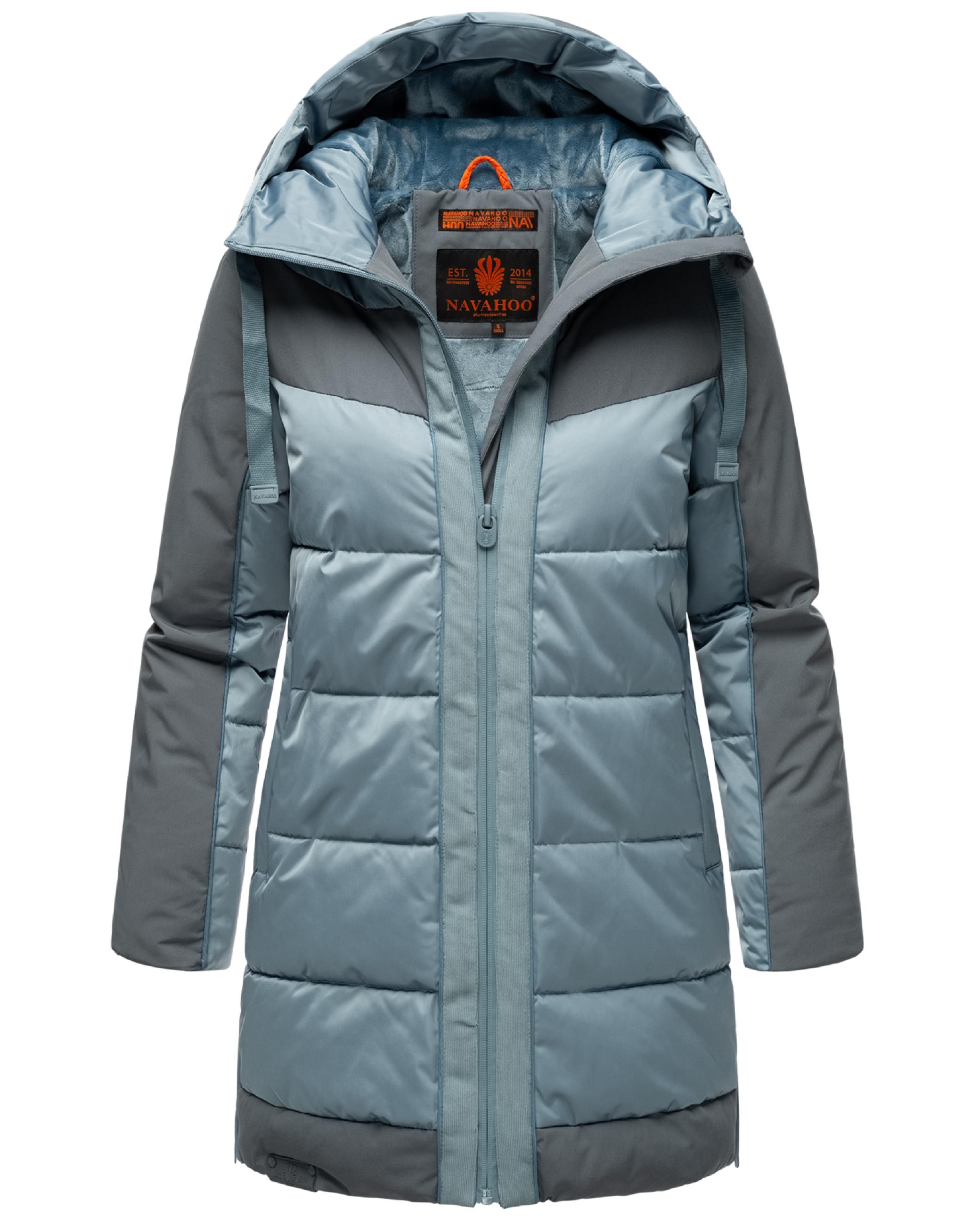 Warme Steppjacke mit Kapuze "Samtkätzchen" Powder Blue