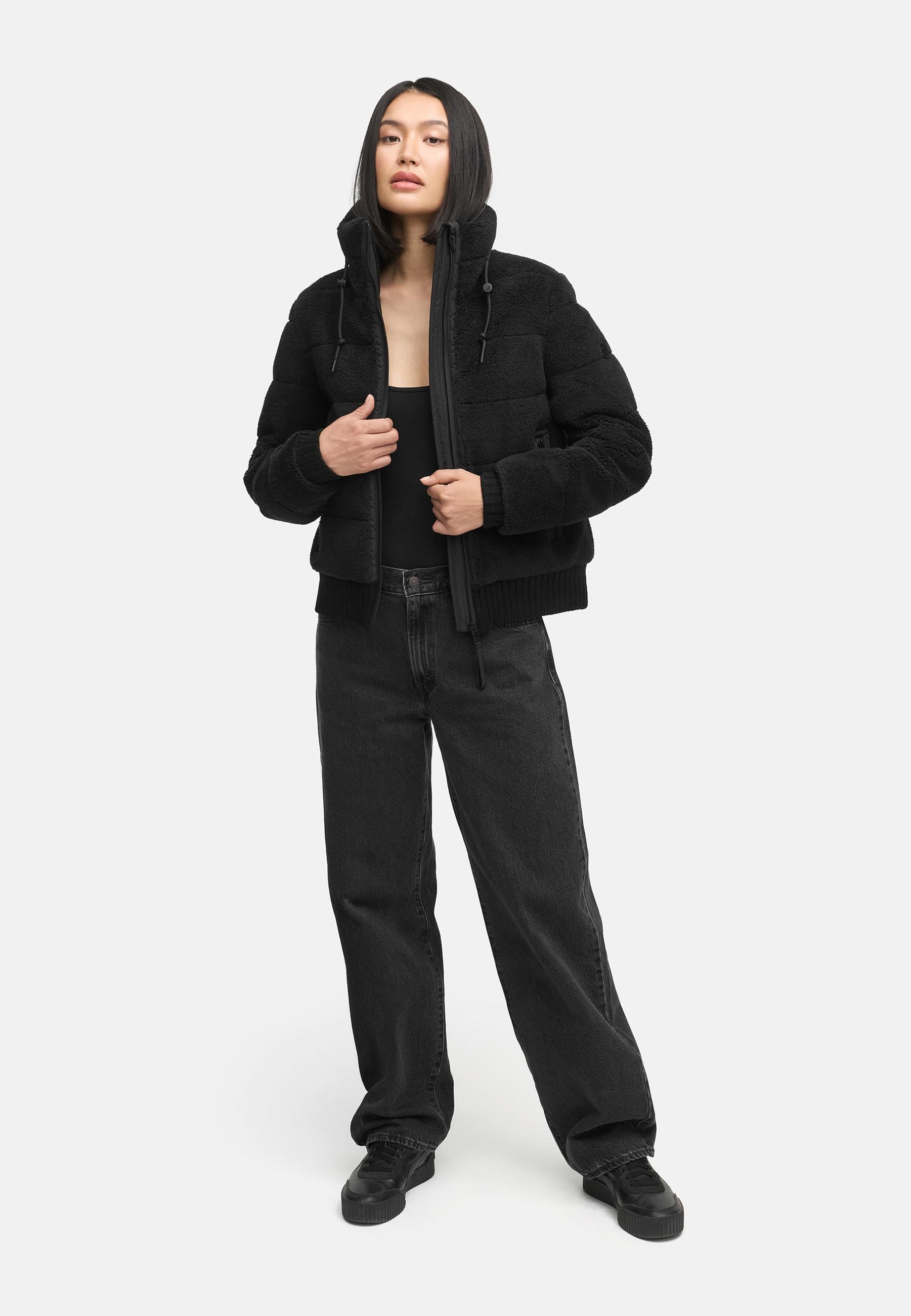 warme Plüschjacke "Schneepuder 14" Black