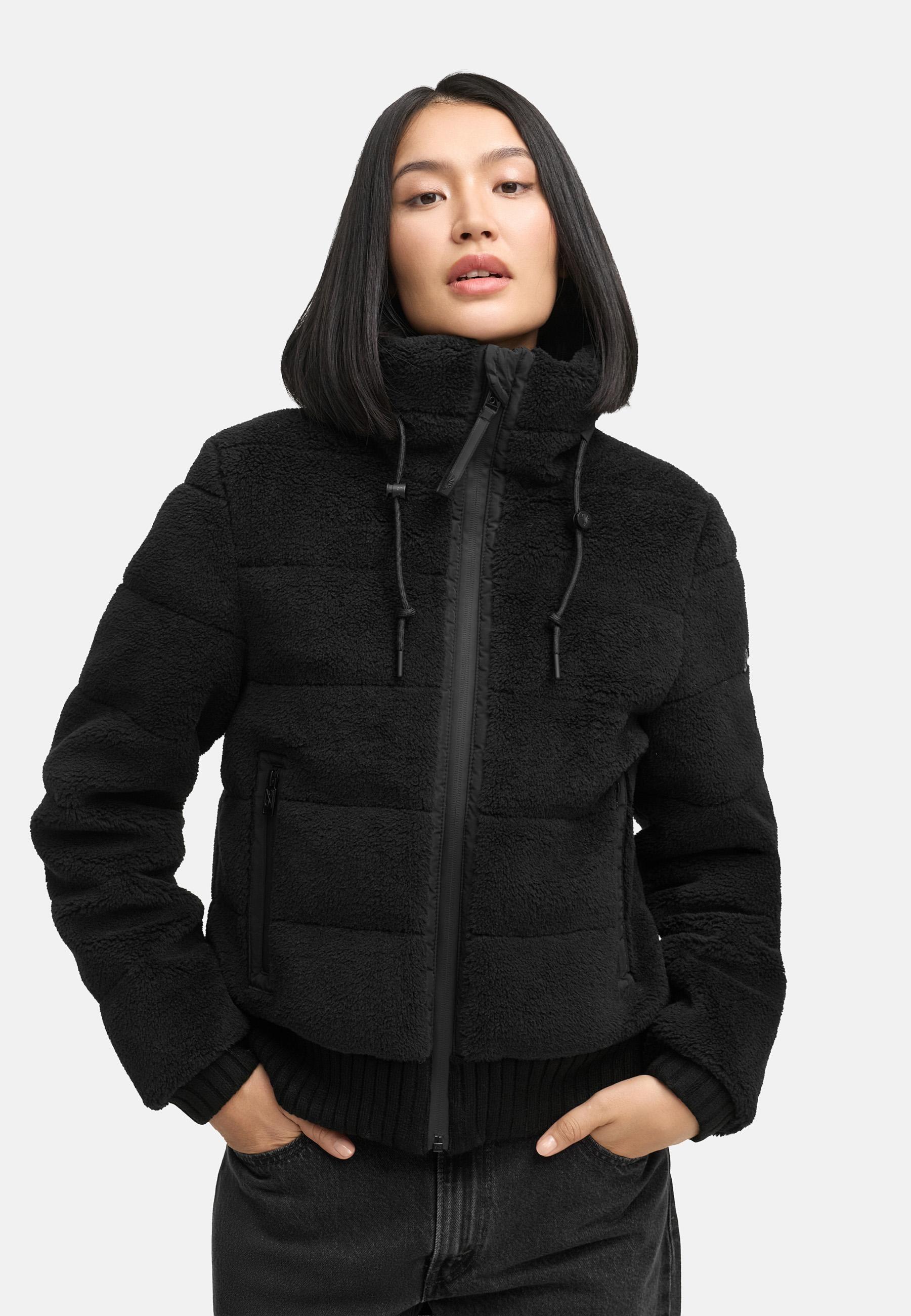 warme Plüschjacke "Schneepuder 14" Black