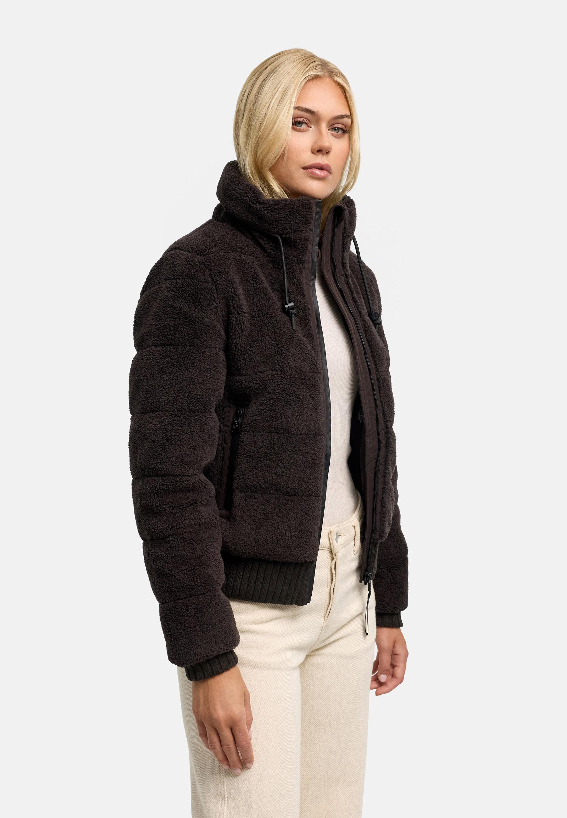 warme Plüschjacke "Schneepuder 14" Choco