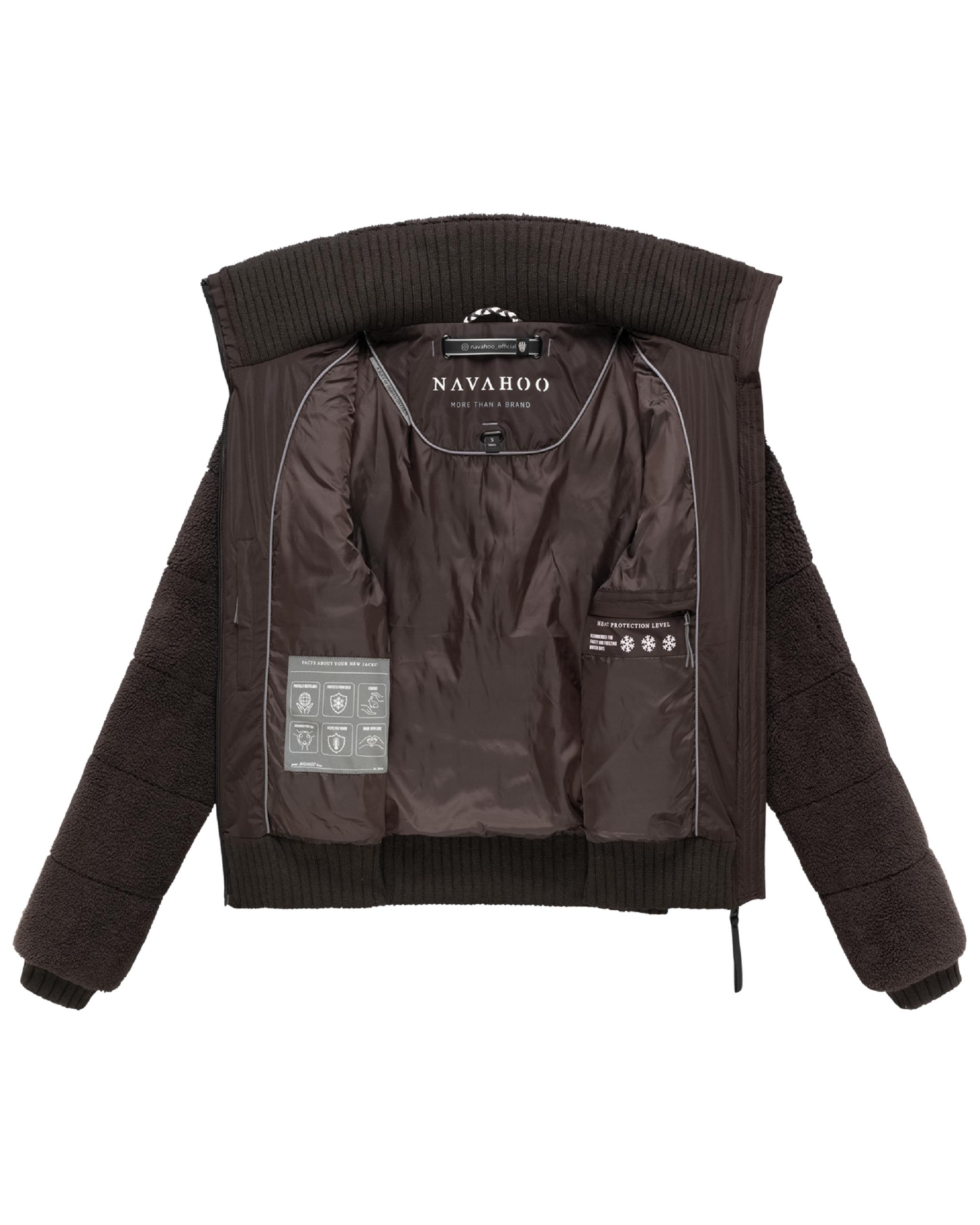 warme Plüschjacke "Schneepuder 14" Choco