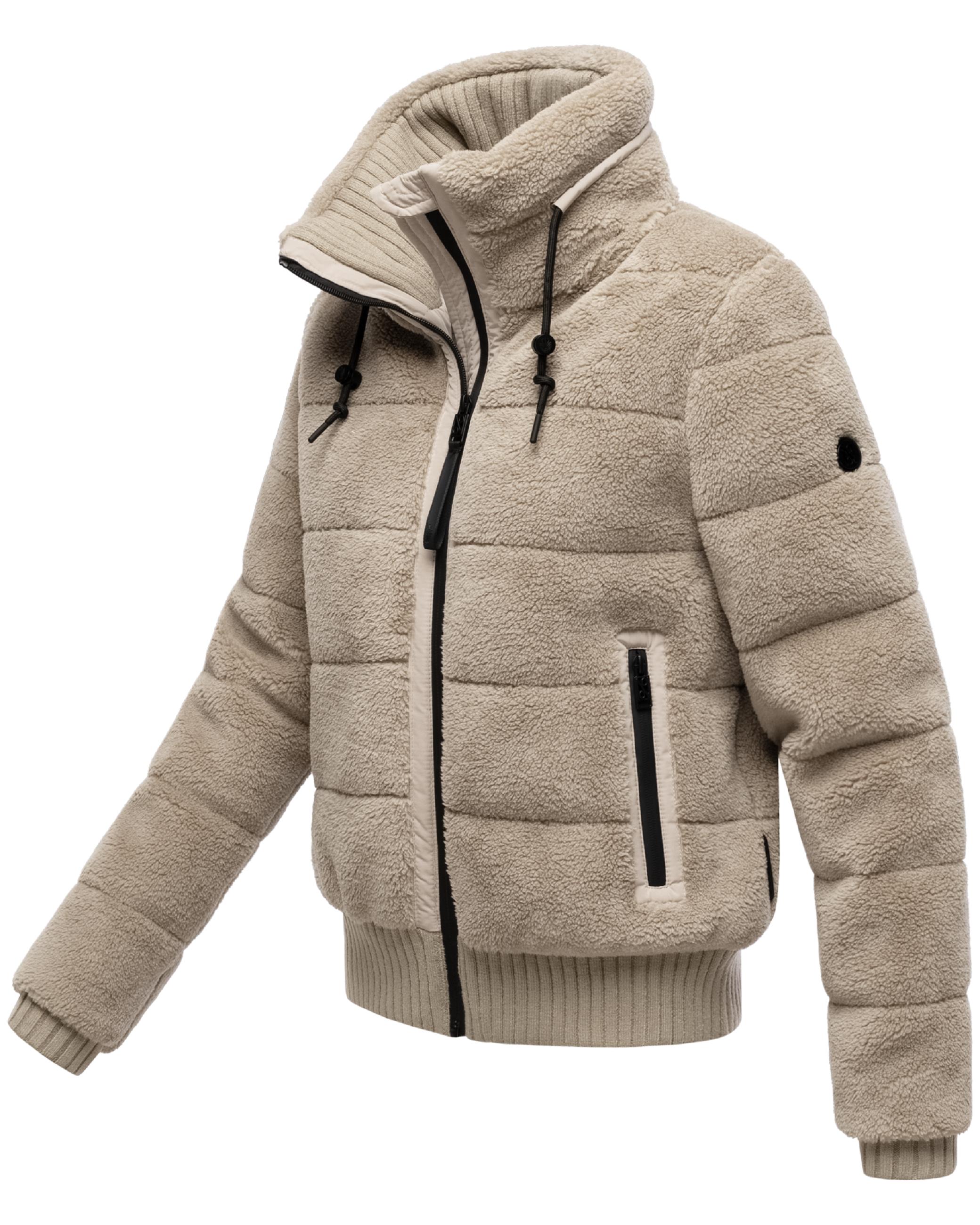 warme Plüschjacke "Schneepuder 14" Light Taupe