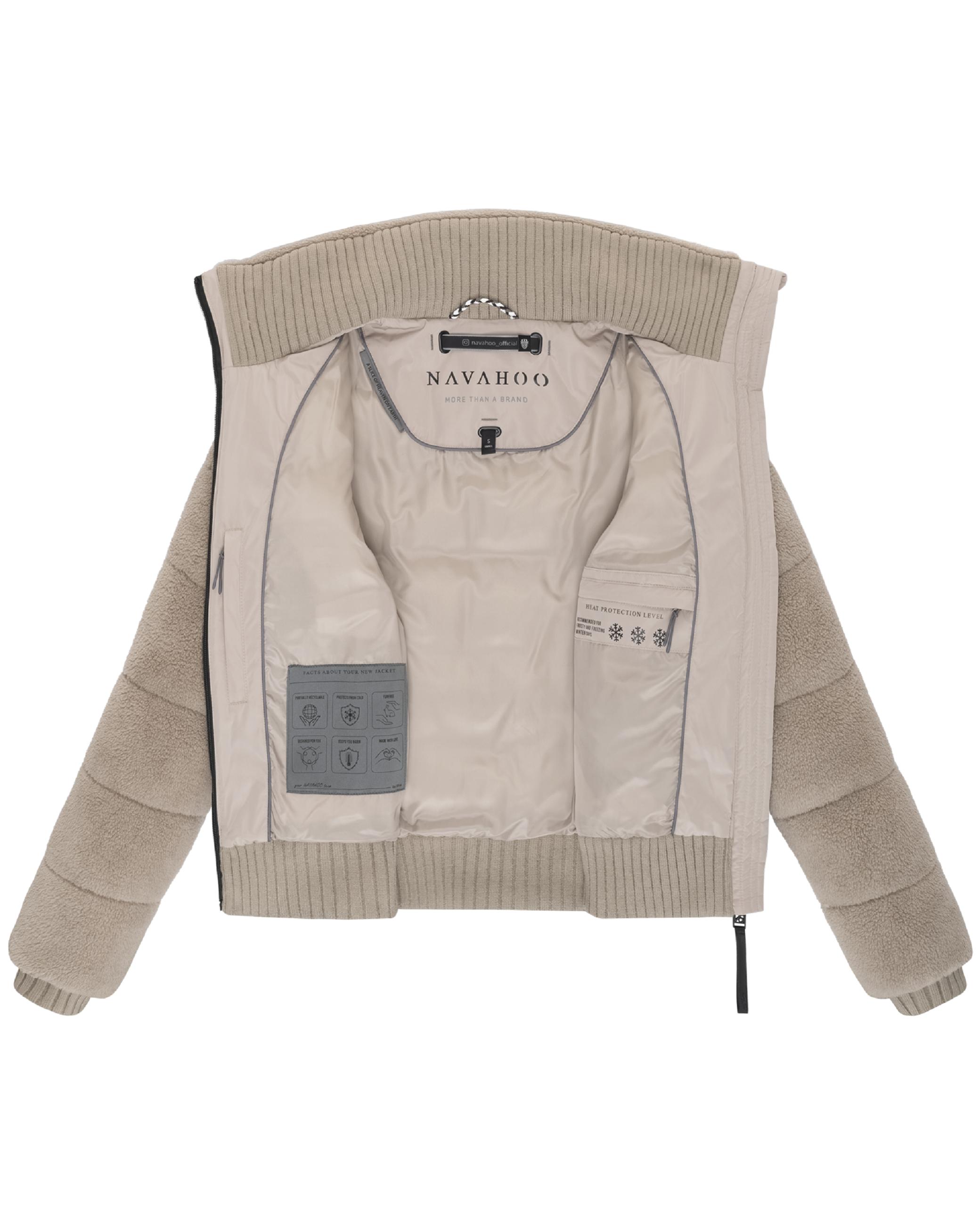 warme Plüschjacke "Schneepuder 14" Light Taupe