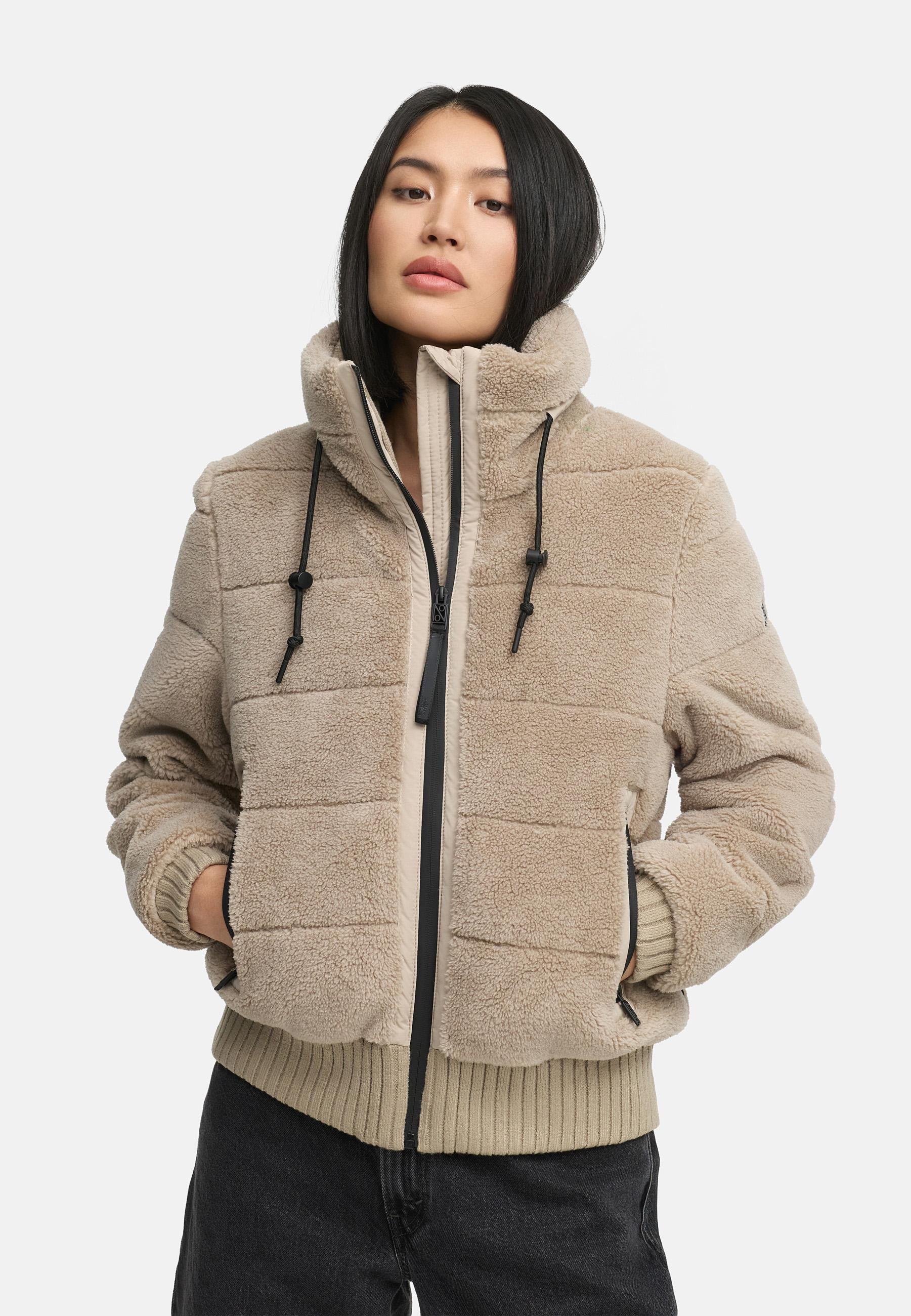 warme Plüschjacke "Schneepuder 14" Light Taupe