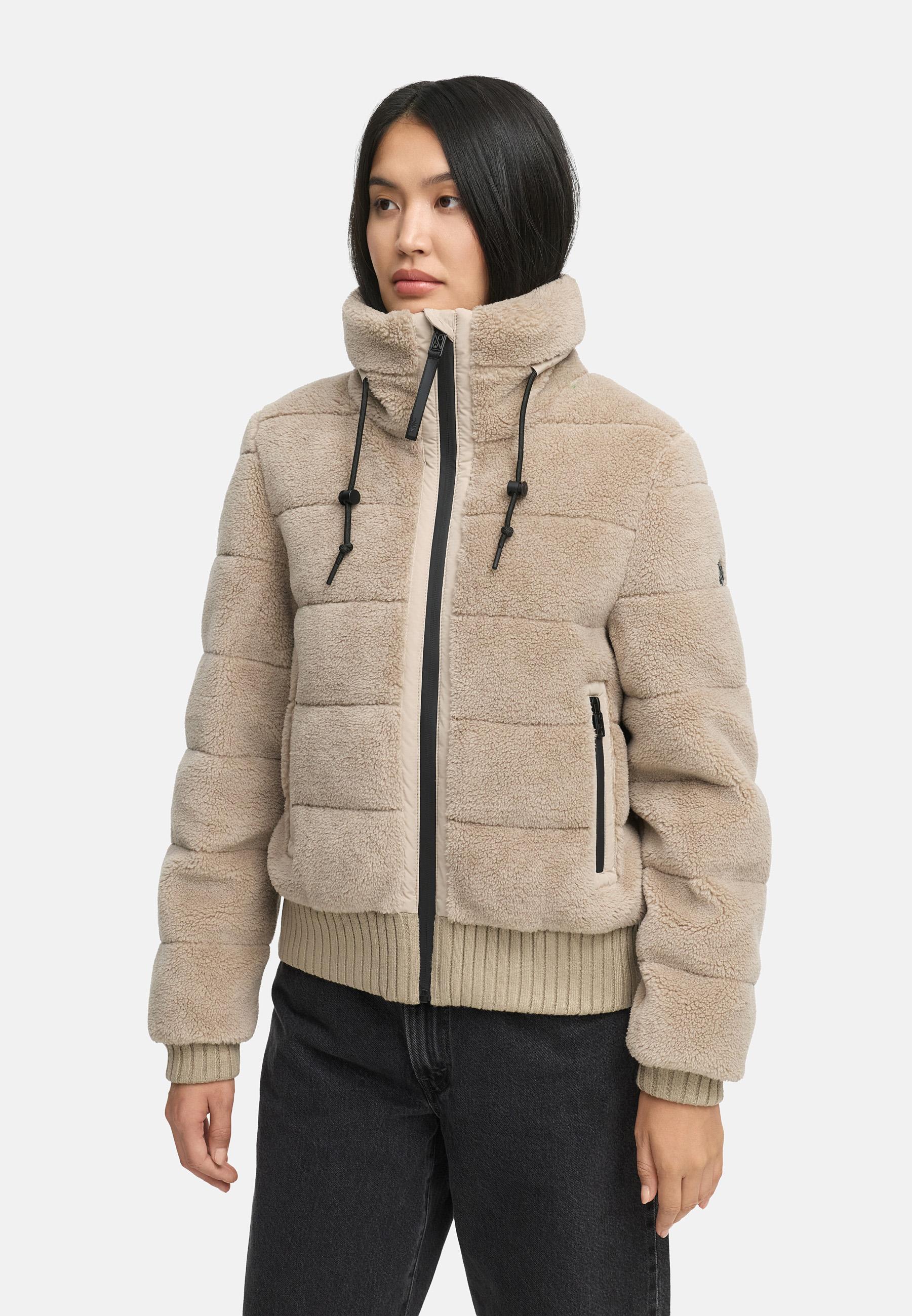 warme Plüschjacke "Schneepuder 14" Light Taupe