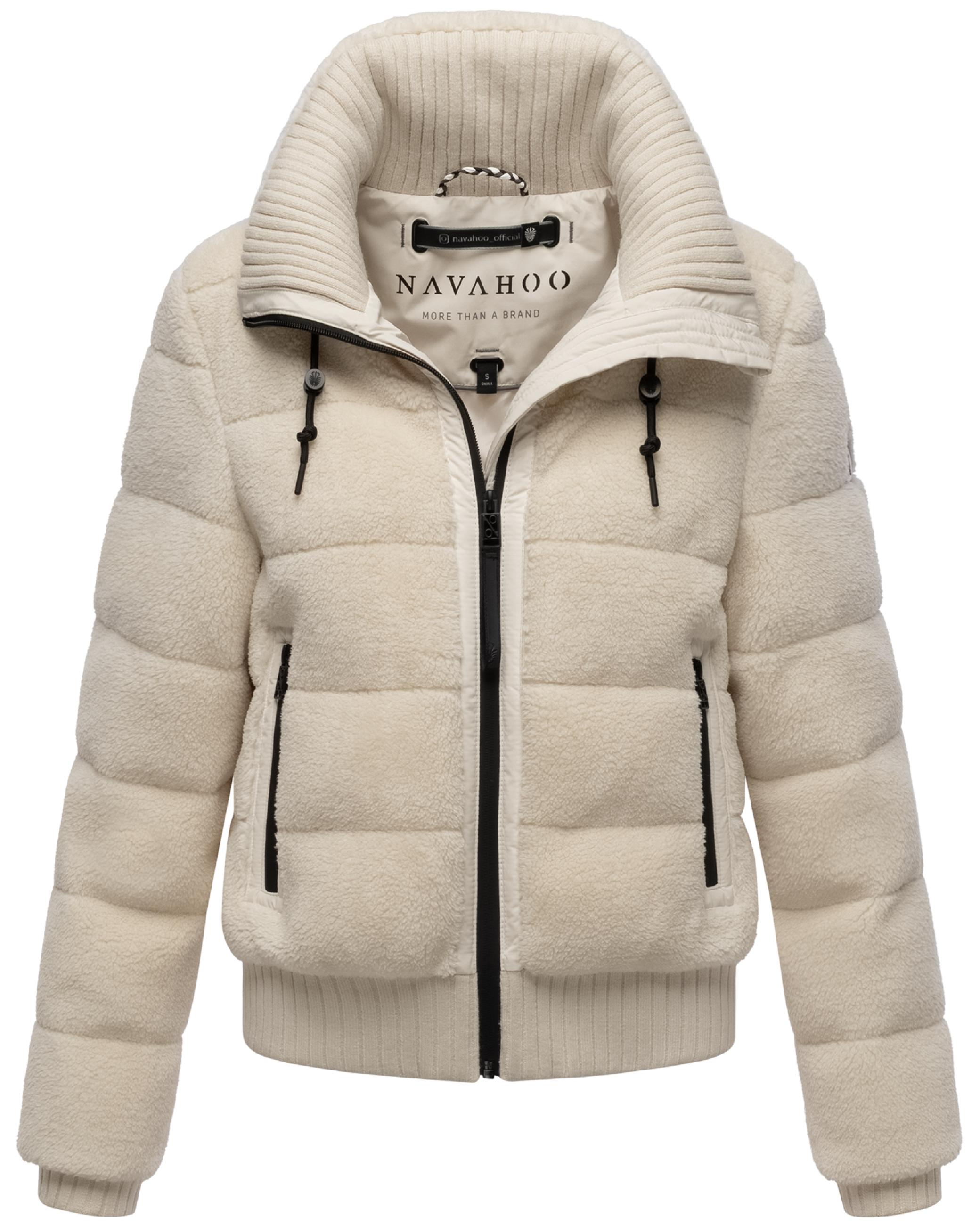 warme Plüschjacke "Schneepuder 14" Offwhite