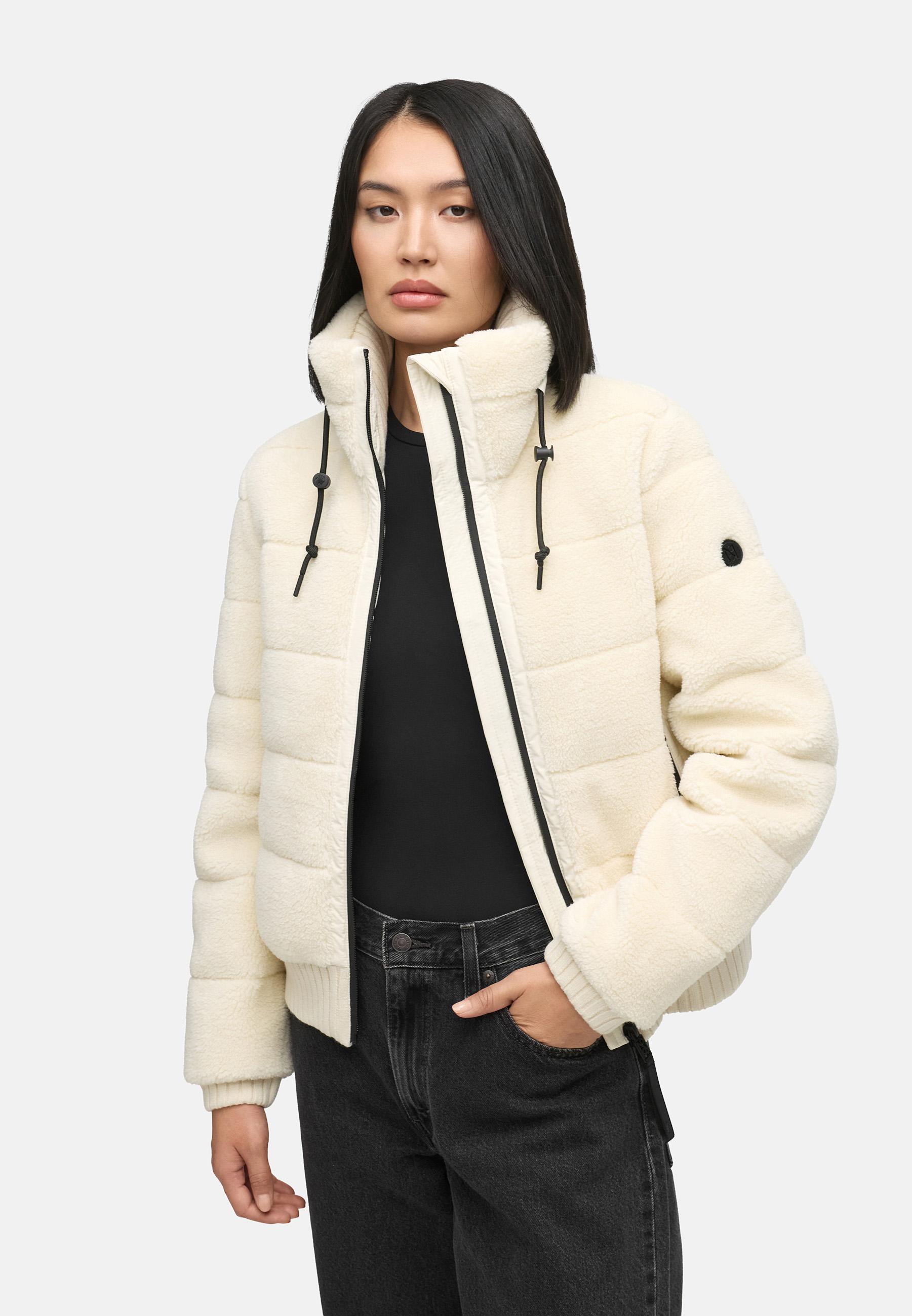 warme Plüschjacke "Schneepuder 14" Offwhite