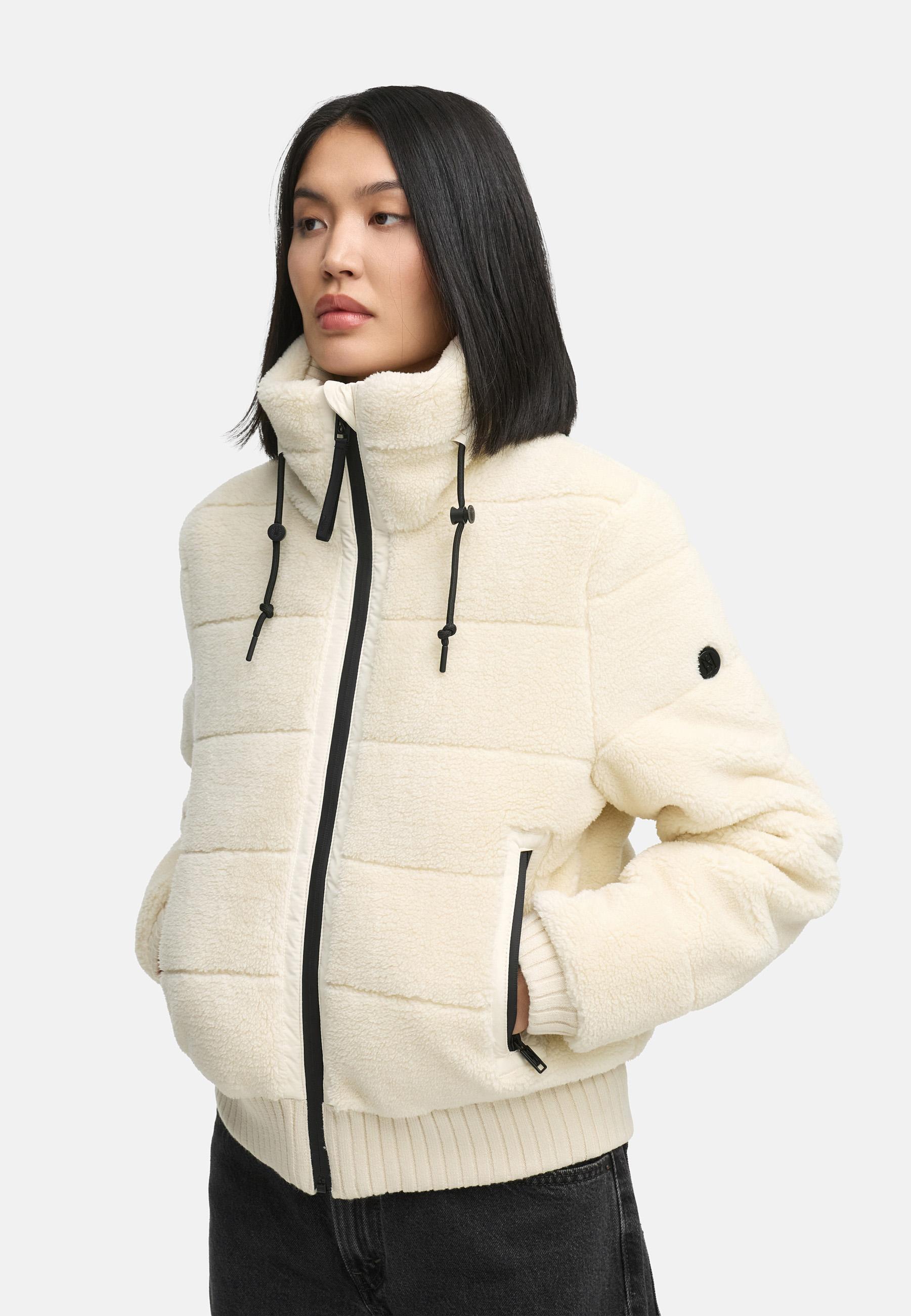 warme Plüschjacke "Schneepuder 14" Offwhite