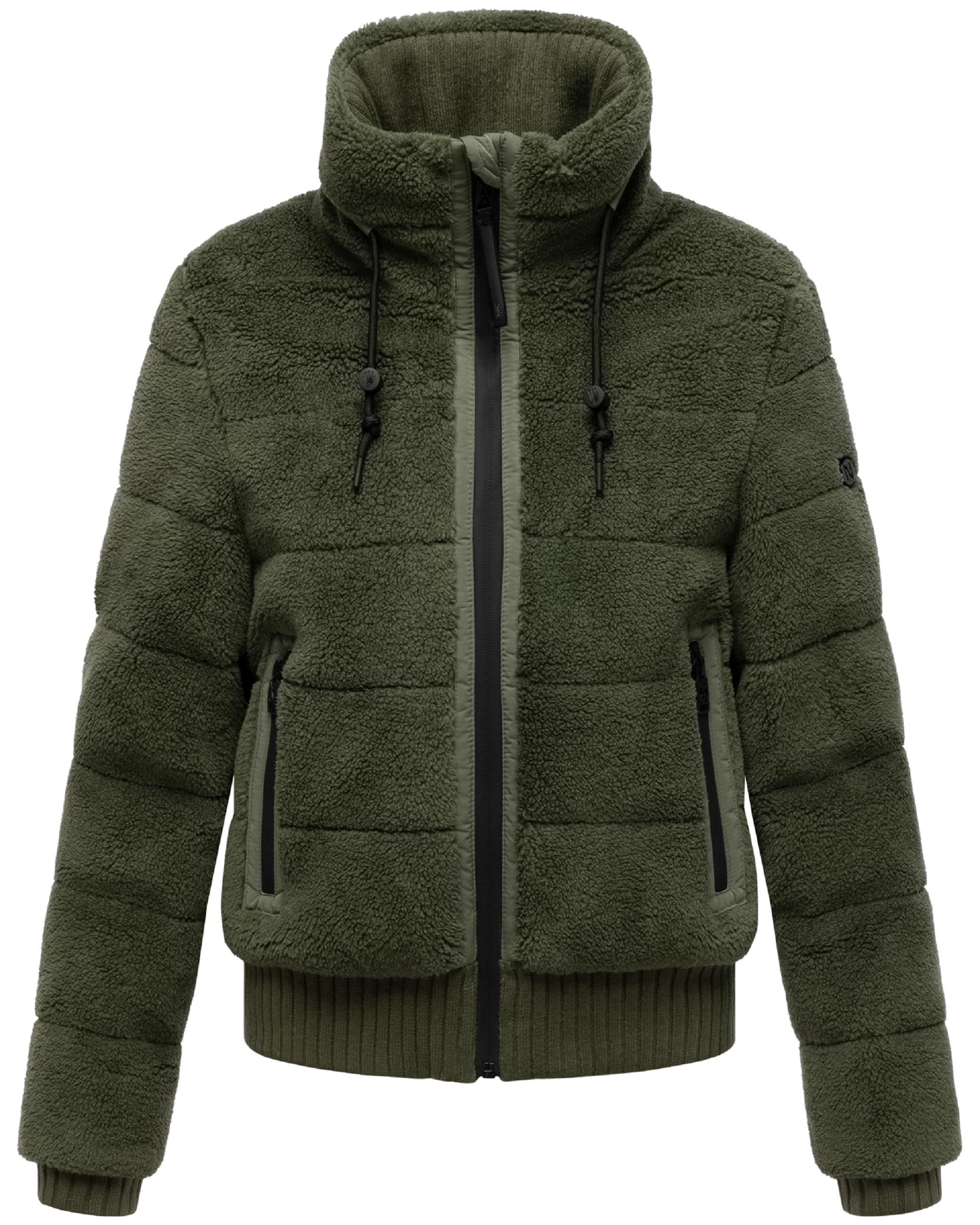 warme Plüschjacke "Schneepuder 14" Olive Leaf
