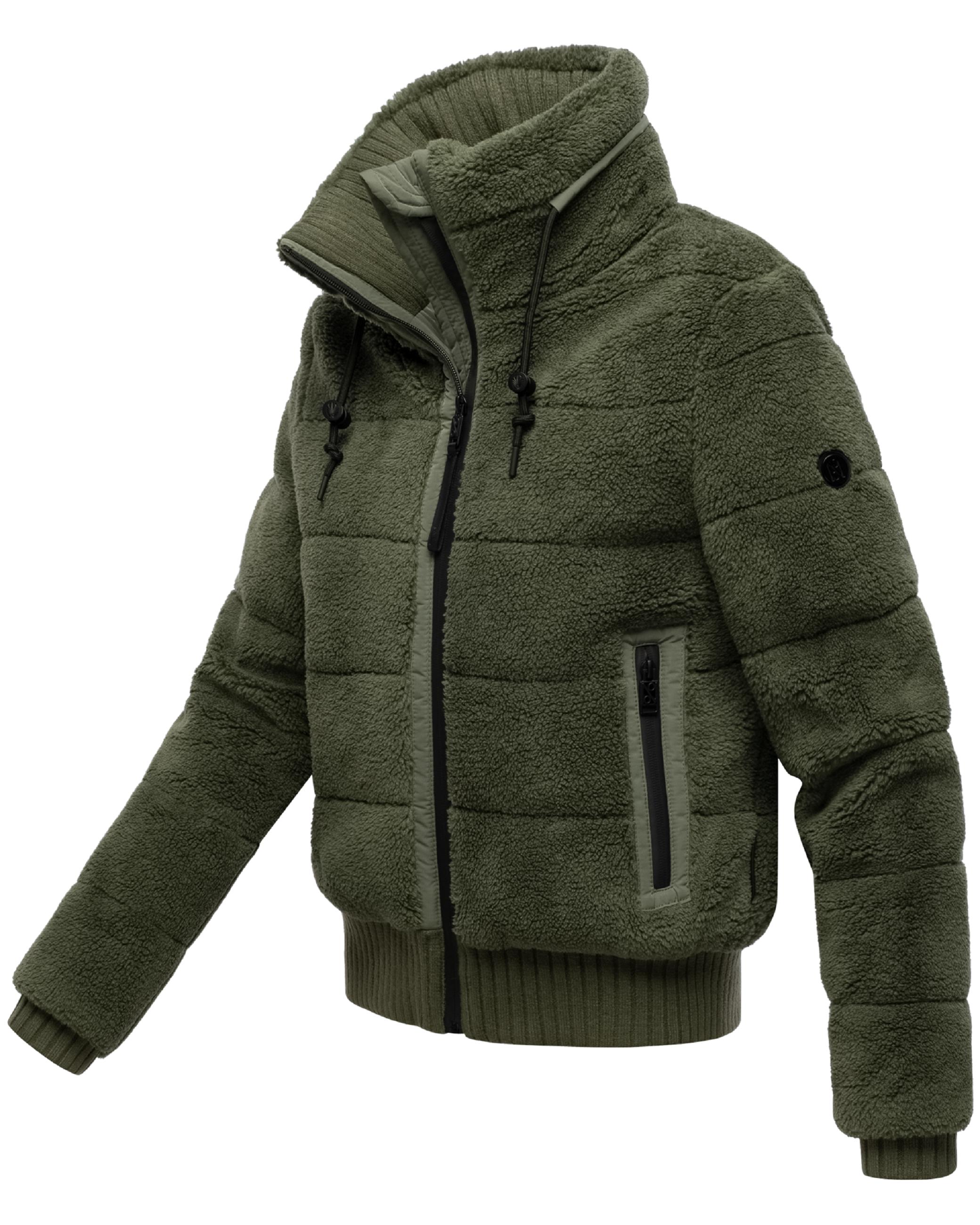warme Plüschjacke "Schneepuder 14" Olive Leaf