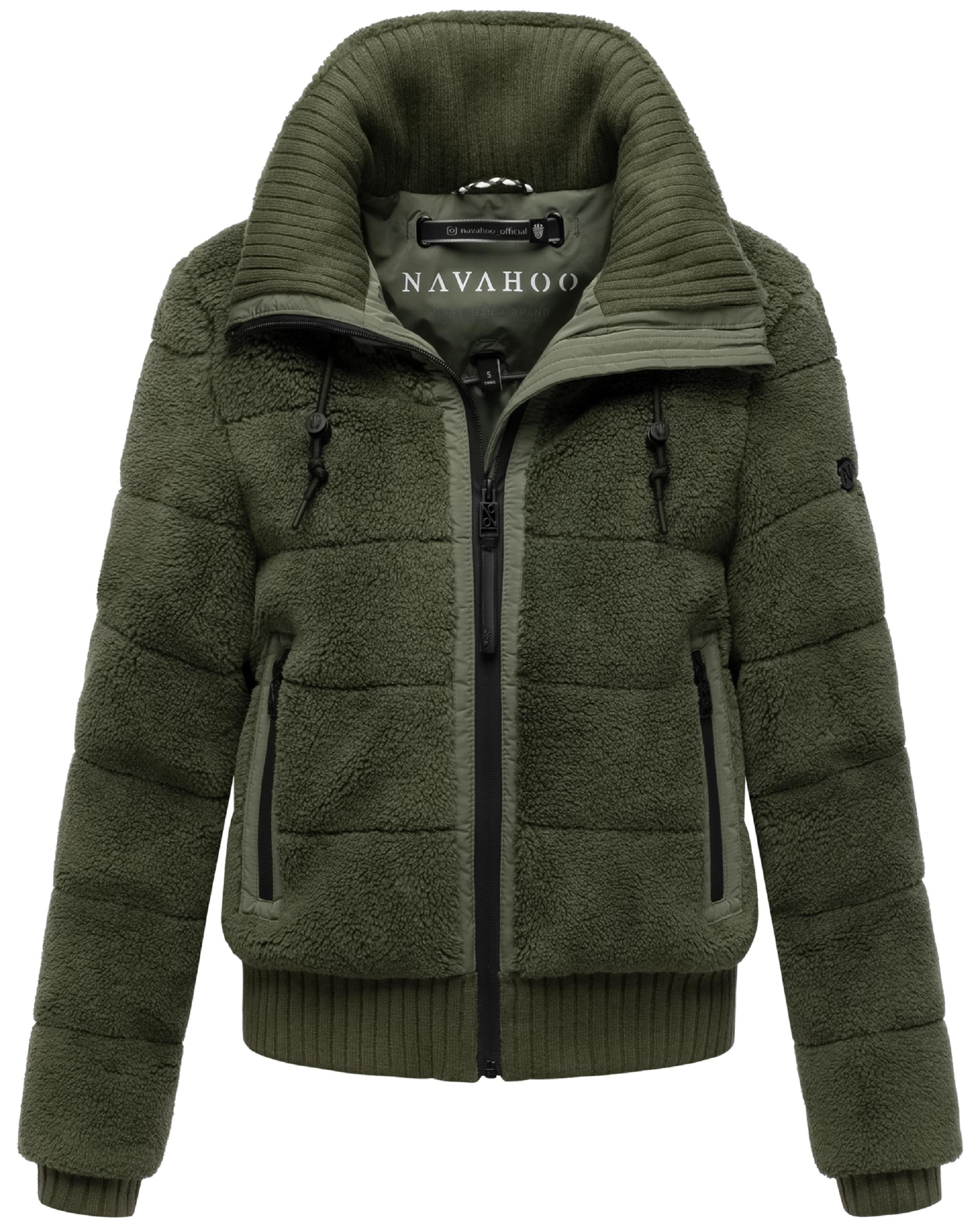 warme Plüschjacke "Schneepuder 14" Olive Leaf