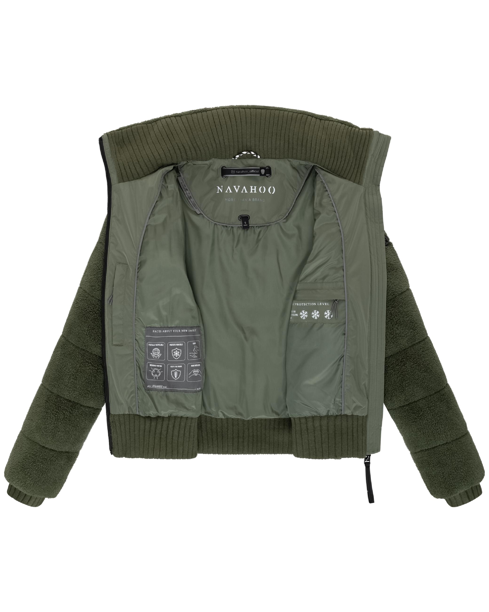 warme Plüschjacke "Schneepuder 14" Olive Leaf