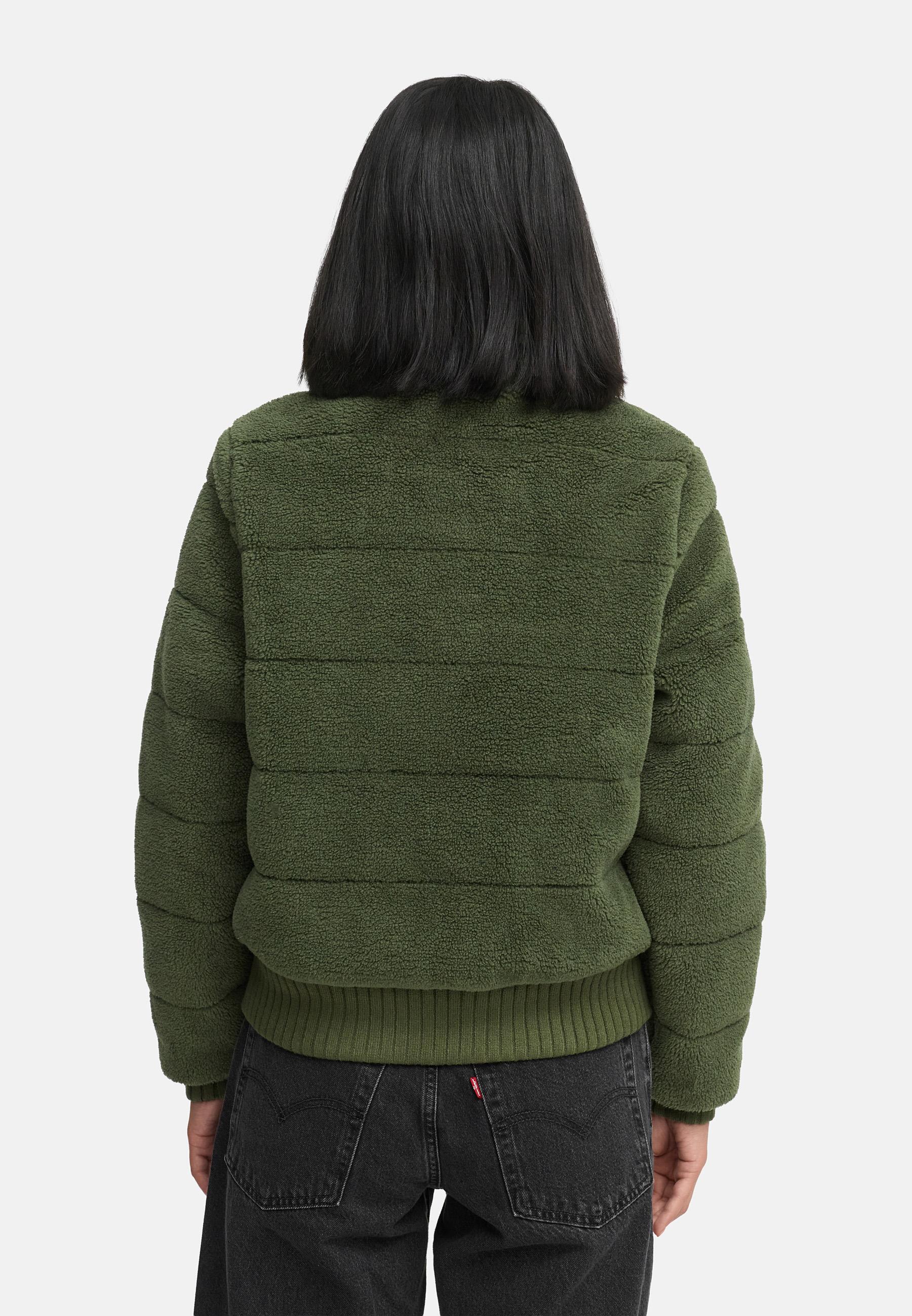 warme Plüschjacke "Schneepuder 14" Olive Leaf