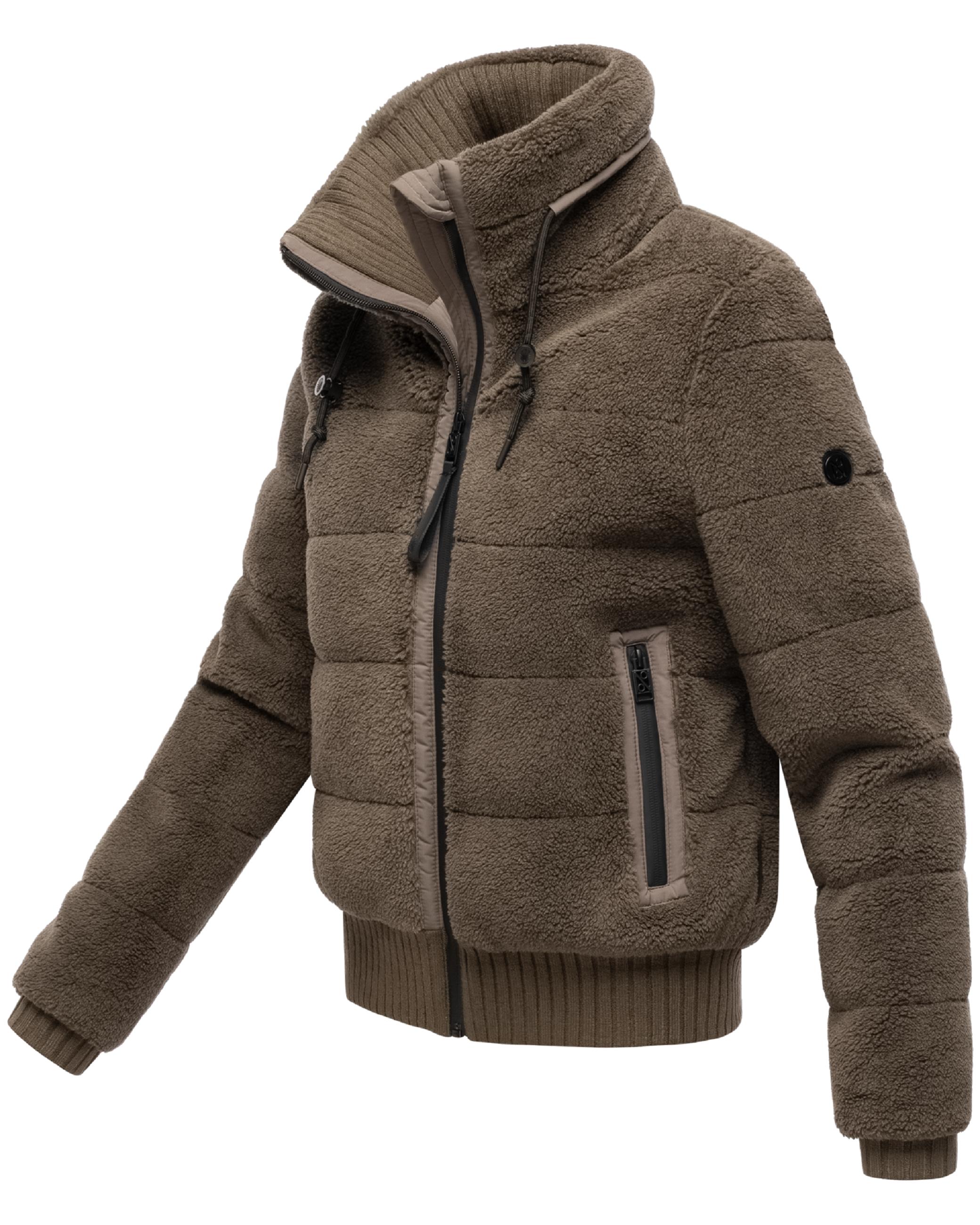 warme Plüschjacke "Schneepuder 14" Stone Brown