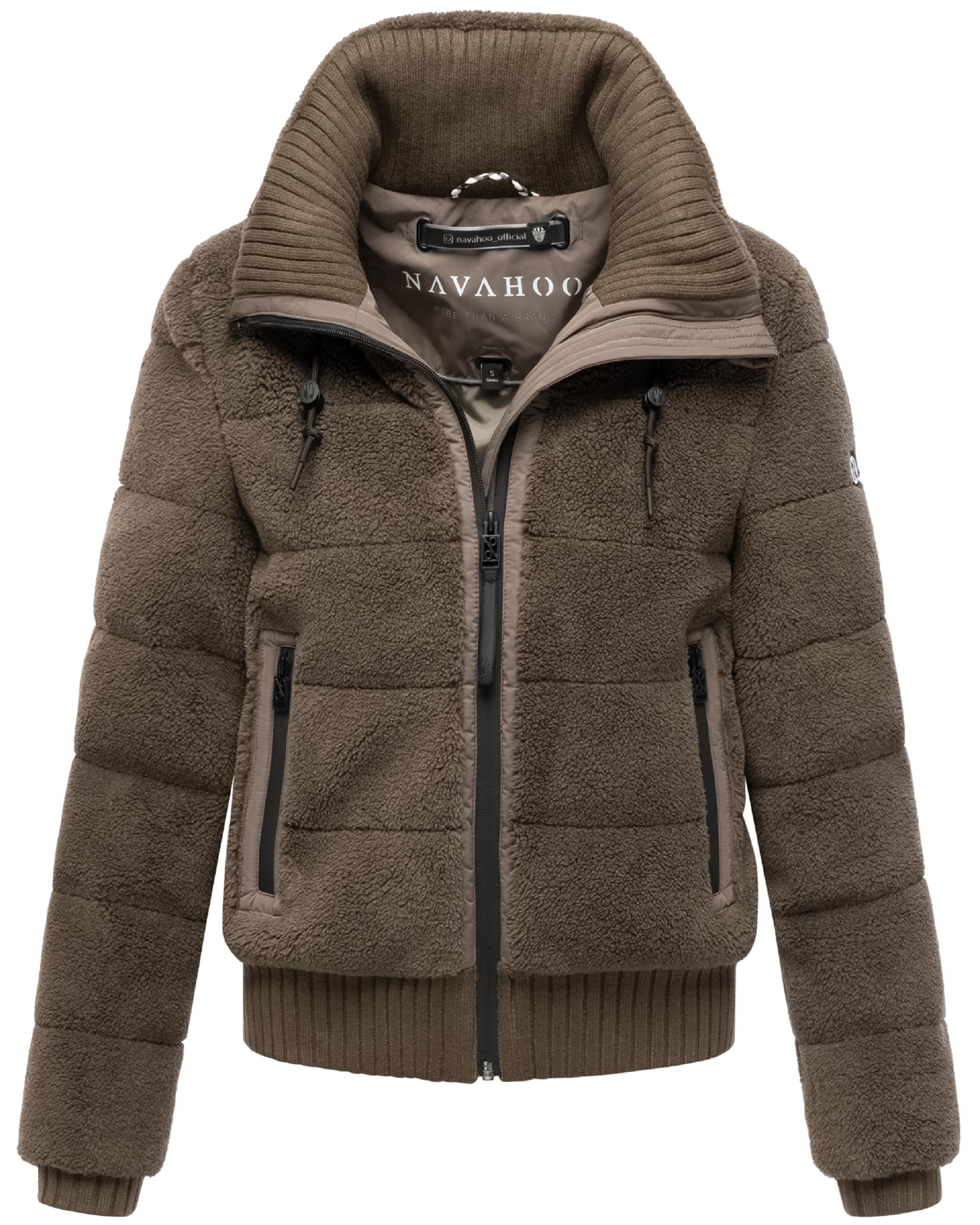 warme Plüschjacke "Schneepuder 14" Stone Brown