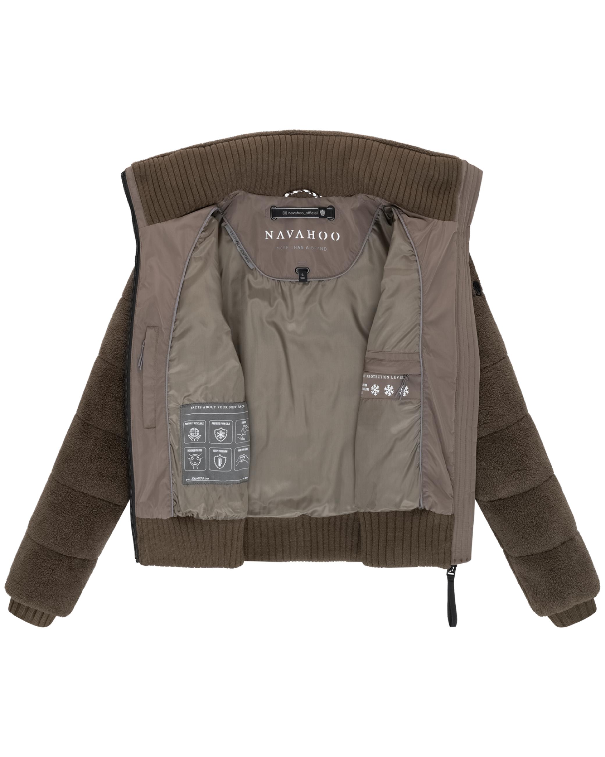 warme Plüschjacke "Schneepuder 14" Stone Brown