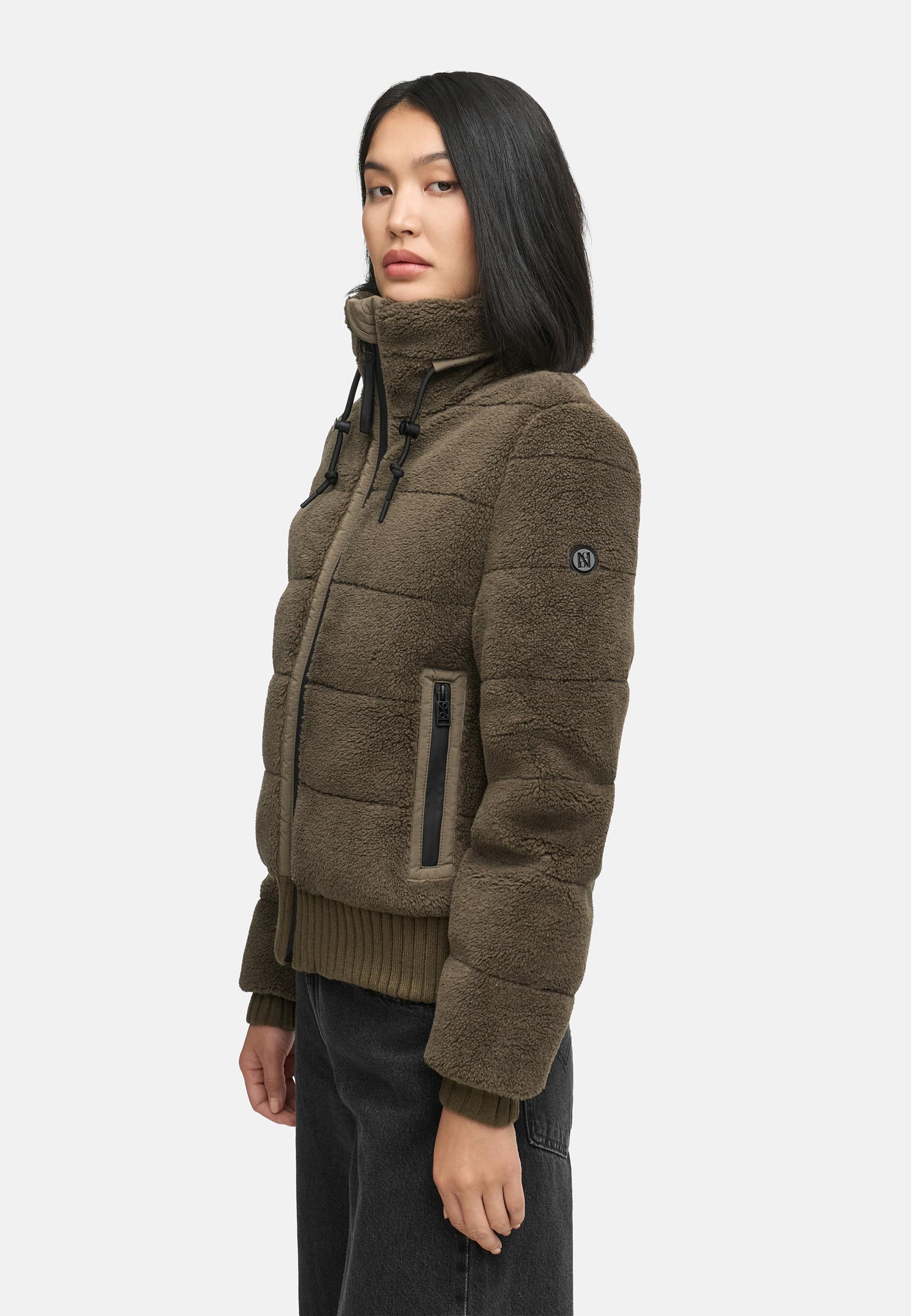 warme Plüschjacke "Schneepuder 14" Stone Brown