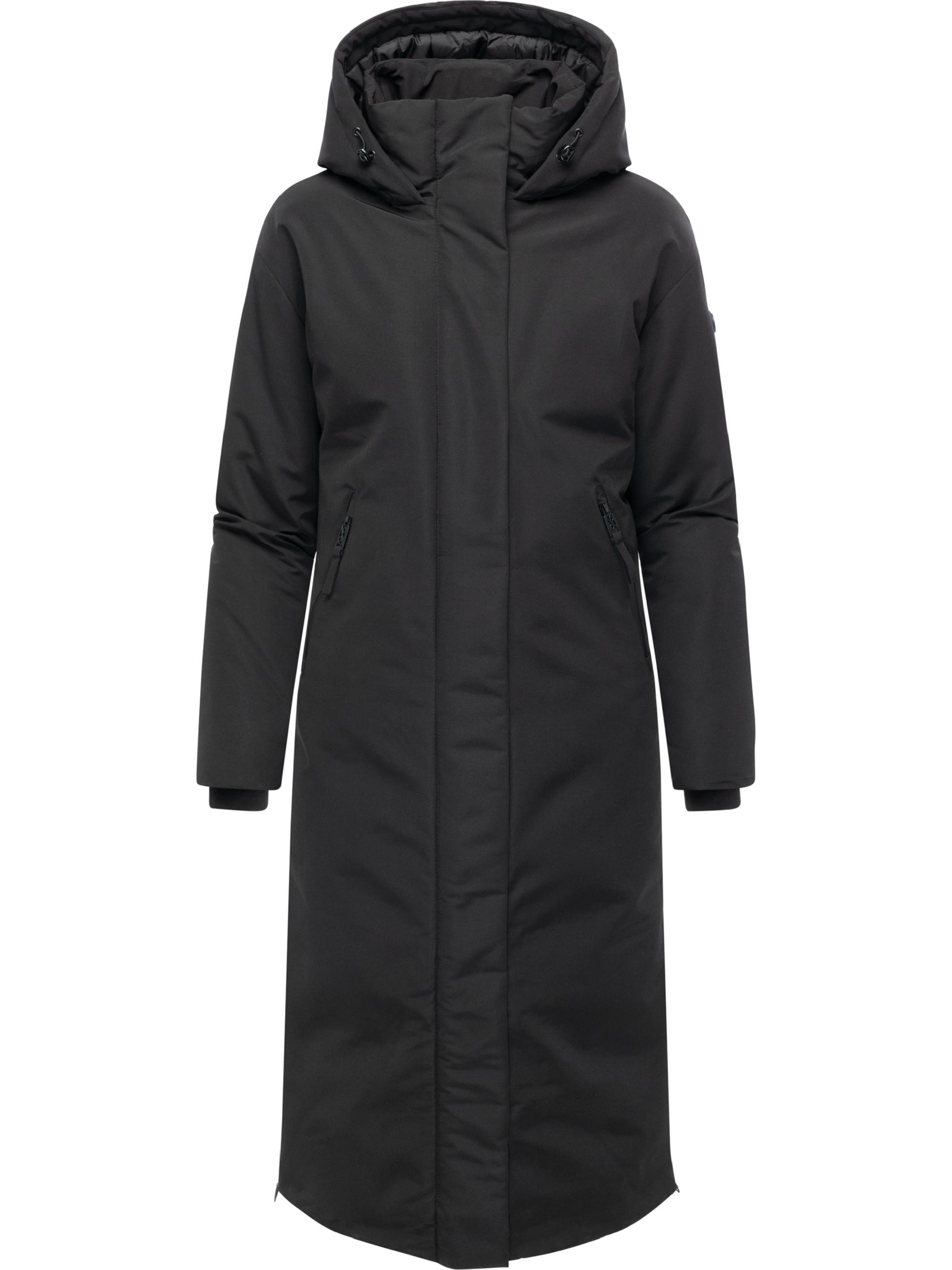 Warmer Wintermantel mit Rucksackträgern "Schneewächter 14" Black