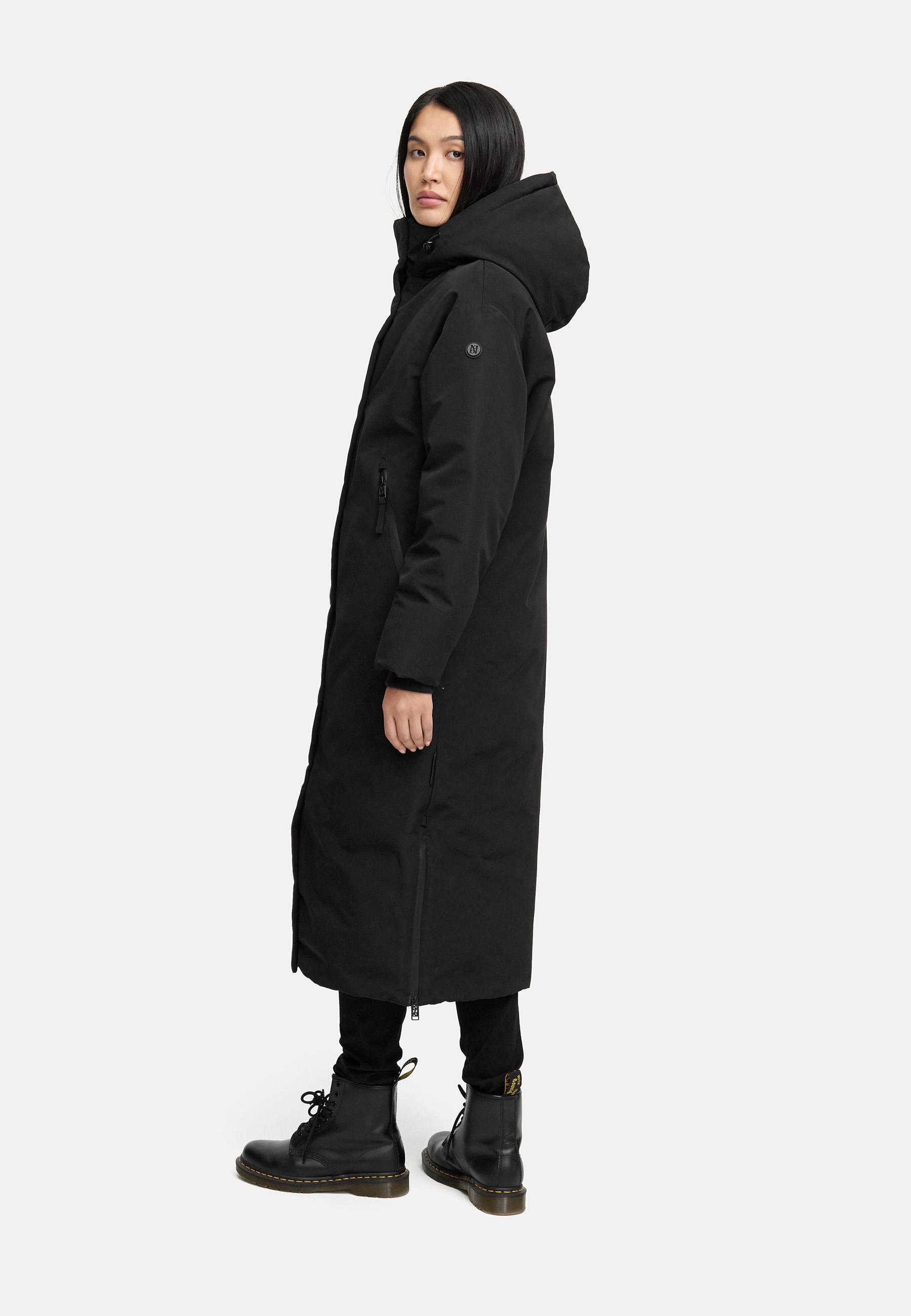 Warmer Wintermantel mit Rucksackträgern "Schneewächter 14" Black