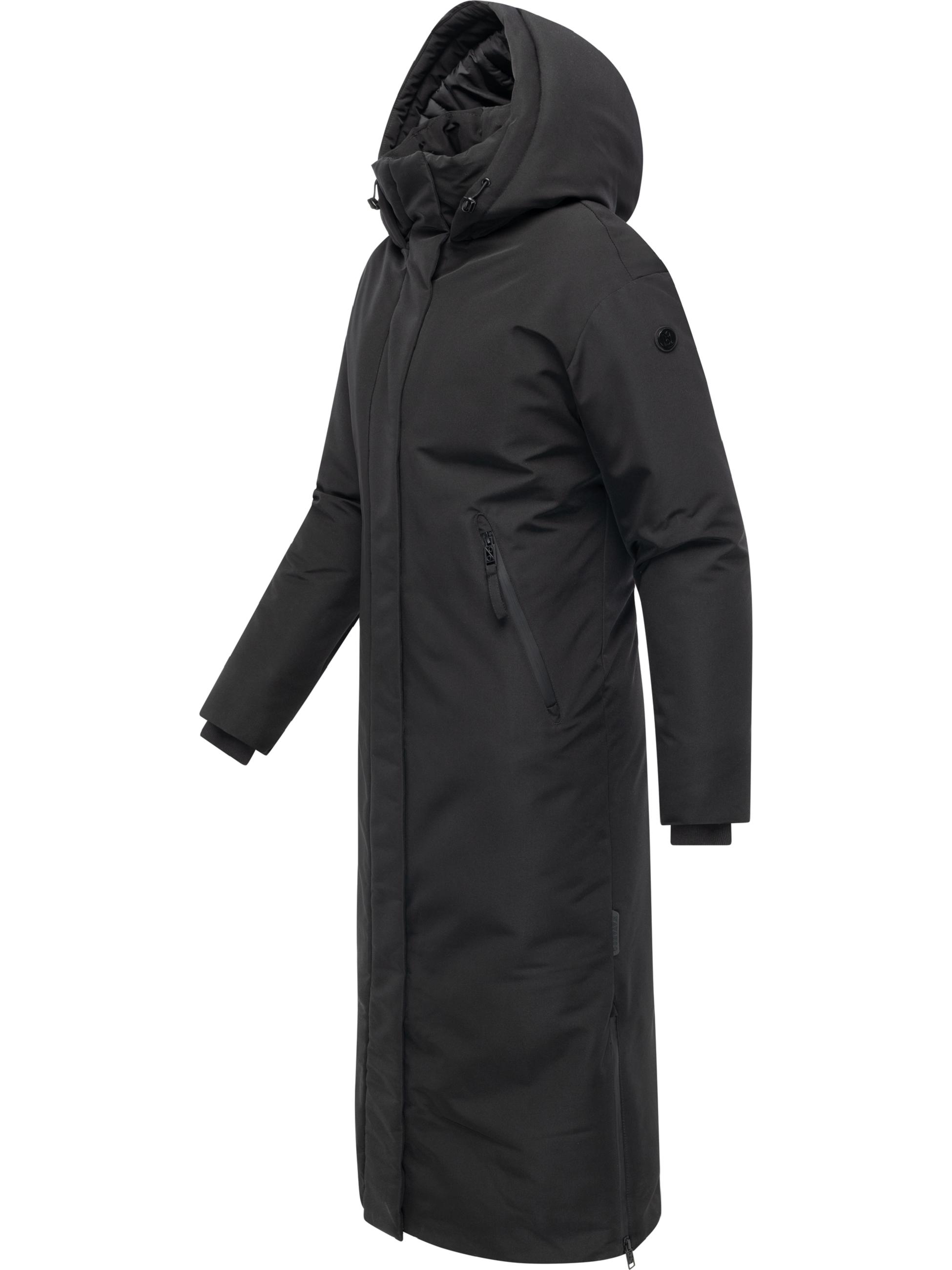 Warmer Wintermantel mit Rucksackträgern "Schneewächter 14" Black