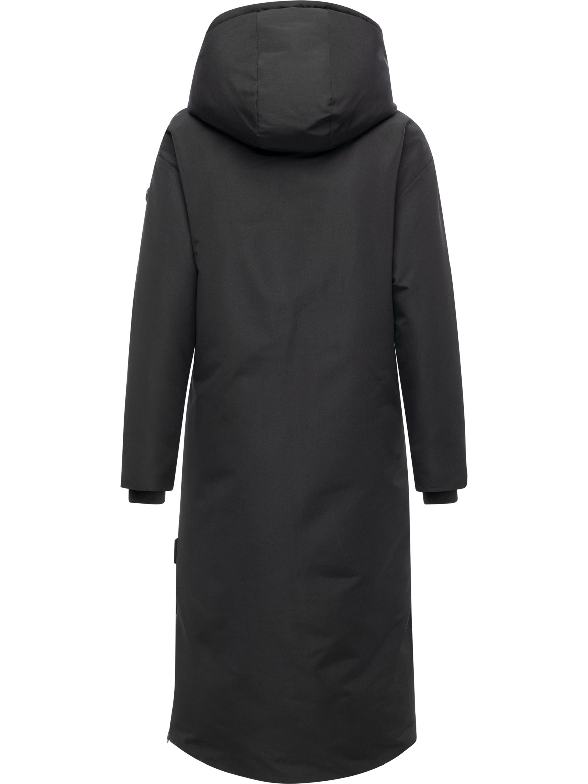 Warmer Wintermantel mit Rucksackträgern "Schneewächter 14" Black